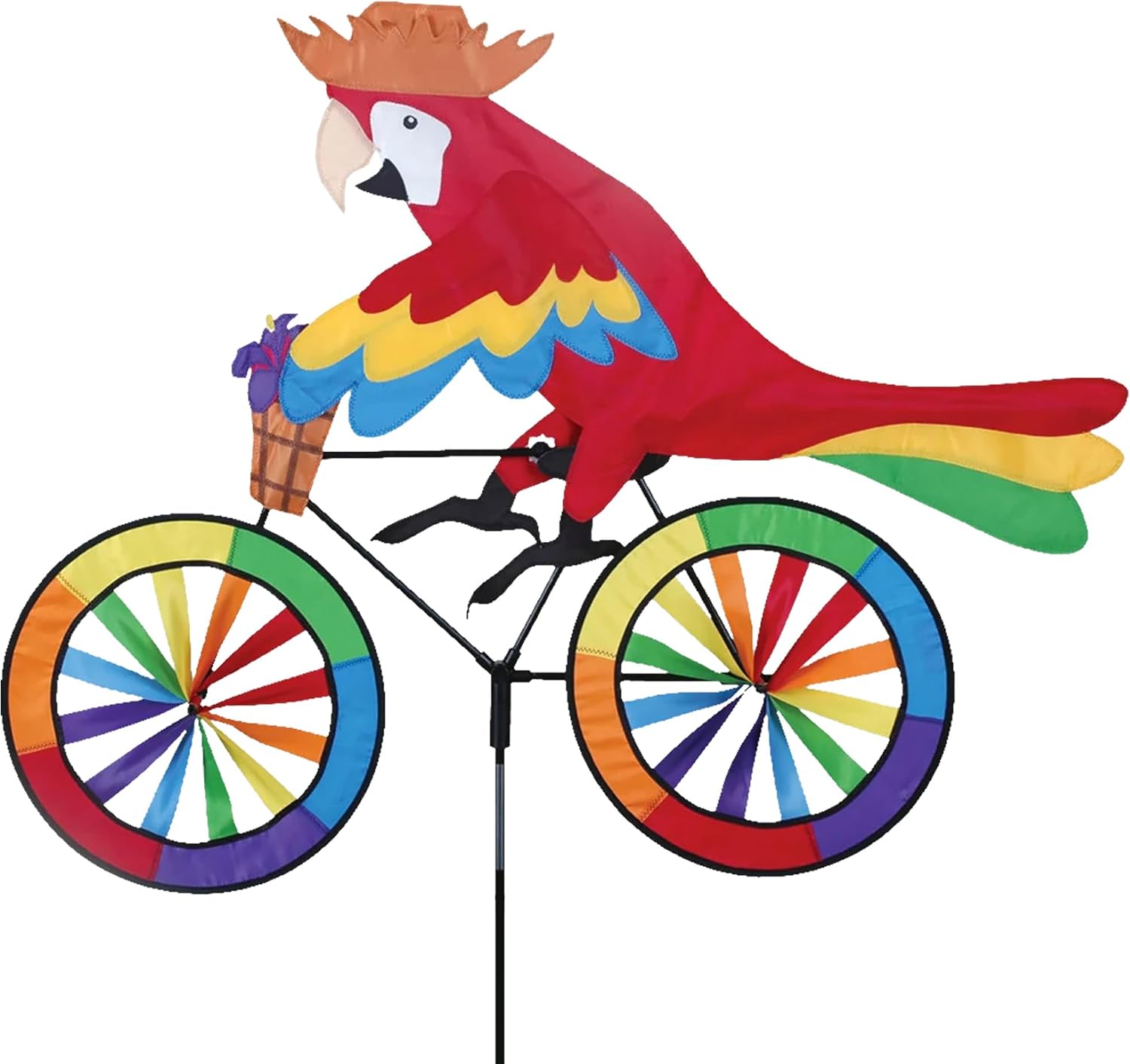 Bike Spinner Parrot 30" – Tropical Bird Design, Weather-Resistant Outdoor Decor, Durable & Lightweight for Patios, Yards