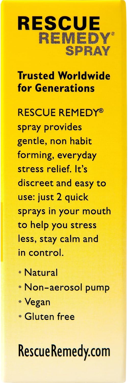 Bach RESCUE REMEDY Spray 20mL, Natural Stress Relief, Homeopathic Flower Essence, Vegan, Gluten & Sugar-Free, Non-Habit Forming (Packaging May Vary)