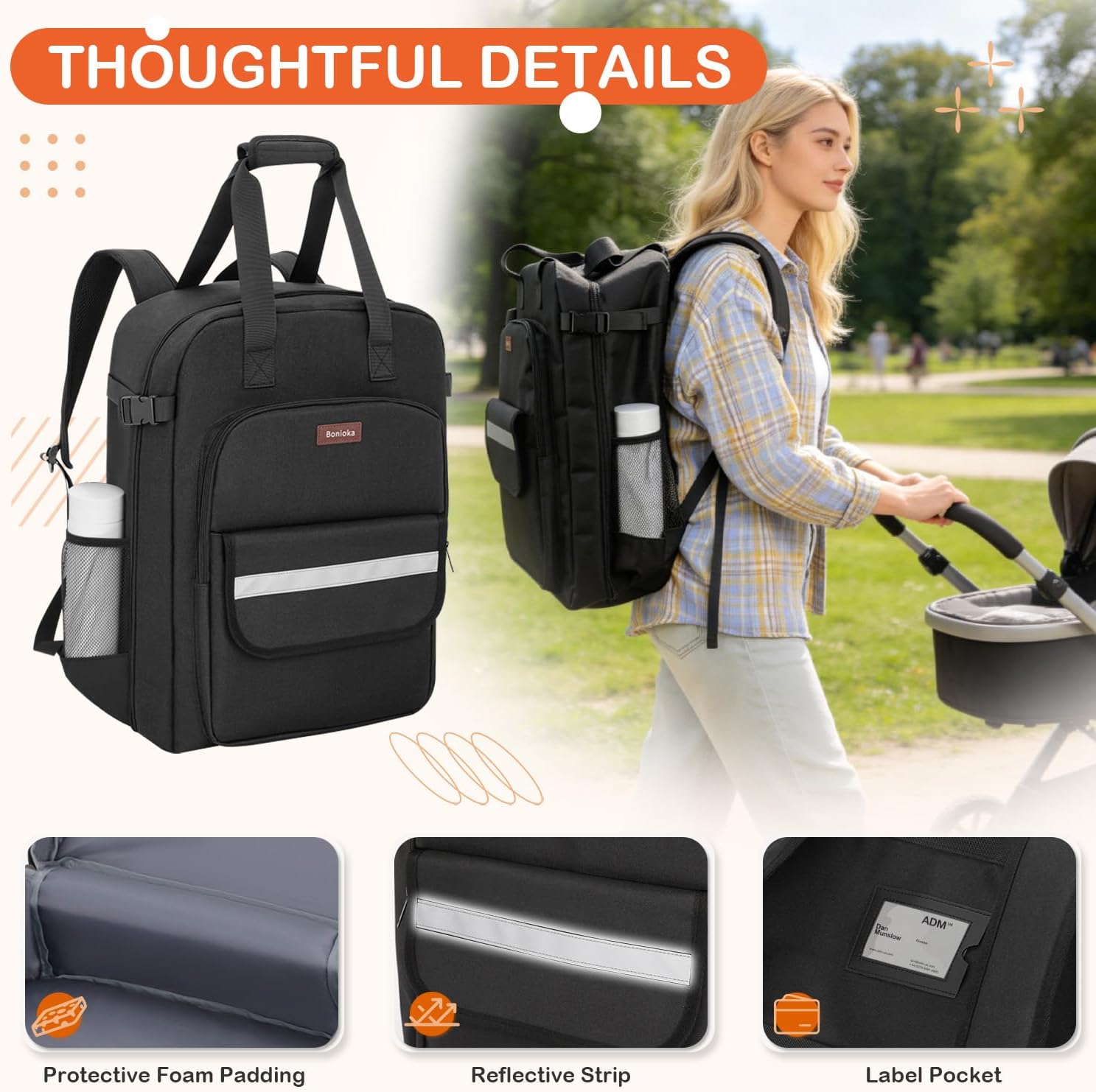 Stroller Backpack for Airplane Compatible with GB Pockit & Pockit Air Plus | Stroller Travel Bag with Pockets, Padded Protective Gate Check Bag