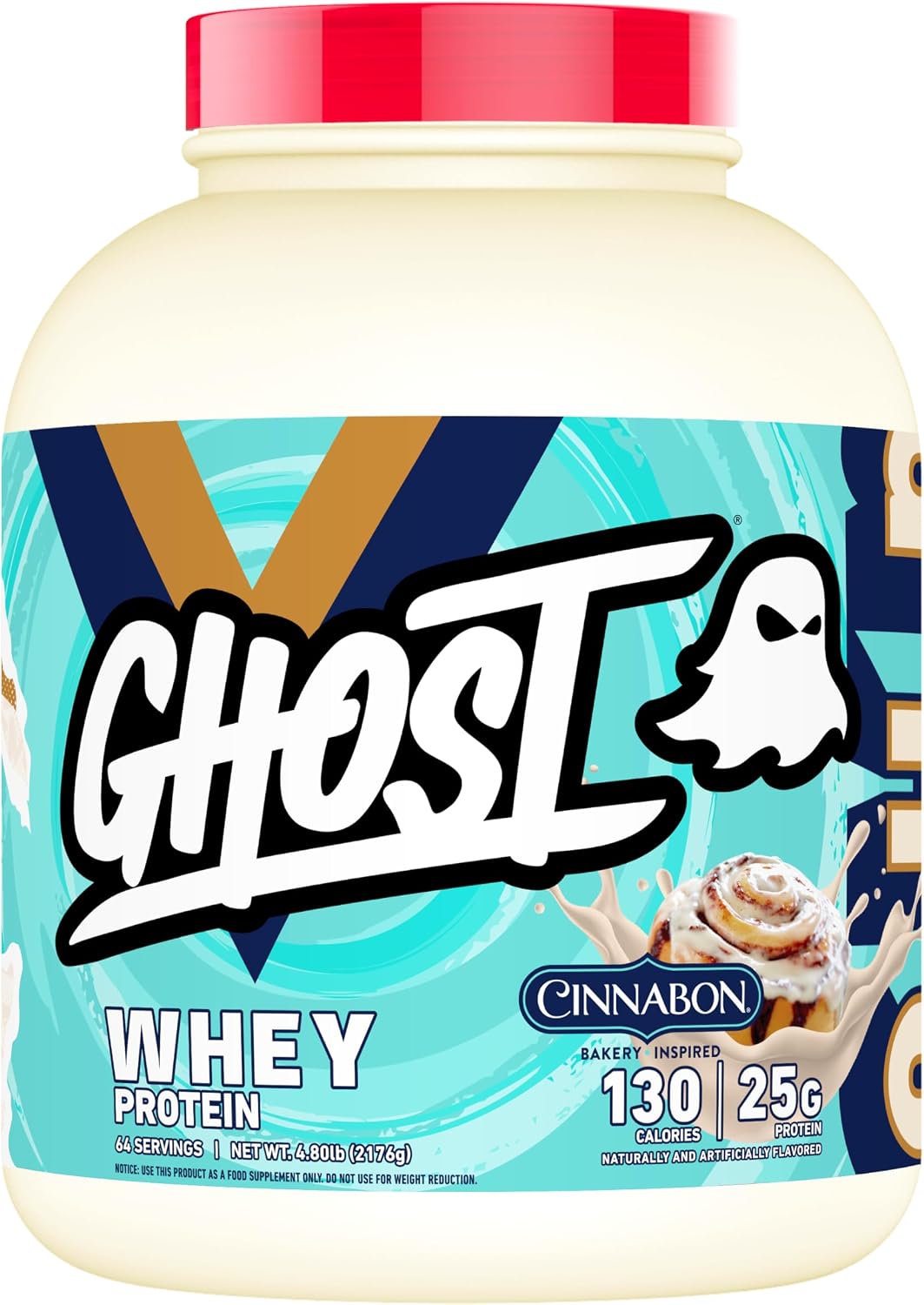 GHOST Whey Protein Powder, Milk Chocolate - 2LB, 25G of Protein | Whey Protein Isolate & Concentrate Blend - Post Workout Nutrition Shake, Smoothies - Soy & Gluten-Free - 2LB Tub, 26 Servings