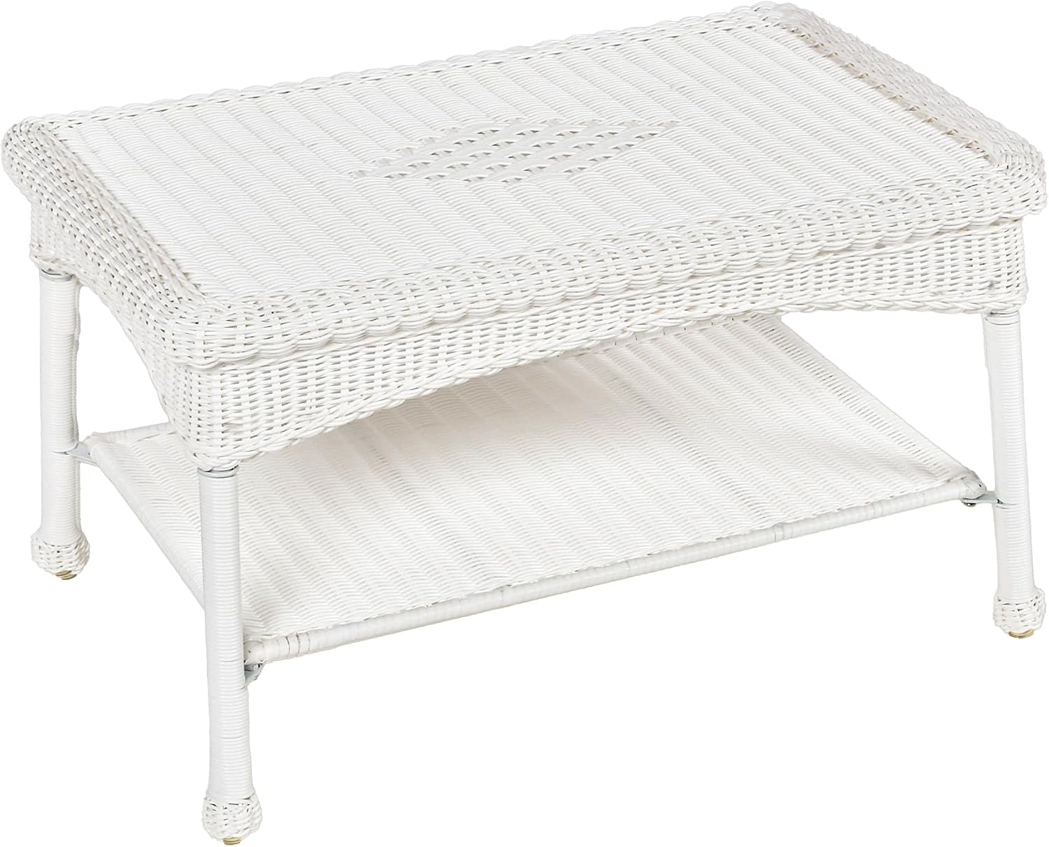White Wicker Patio Coffee Table