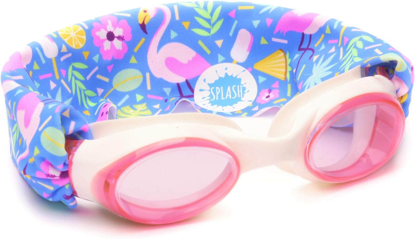 Splash Place SWIM GOGGLES with Fabric Strap - Adult & Kids Swim Goggles - PINKS & PURPLES