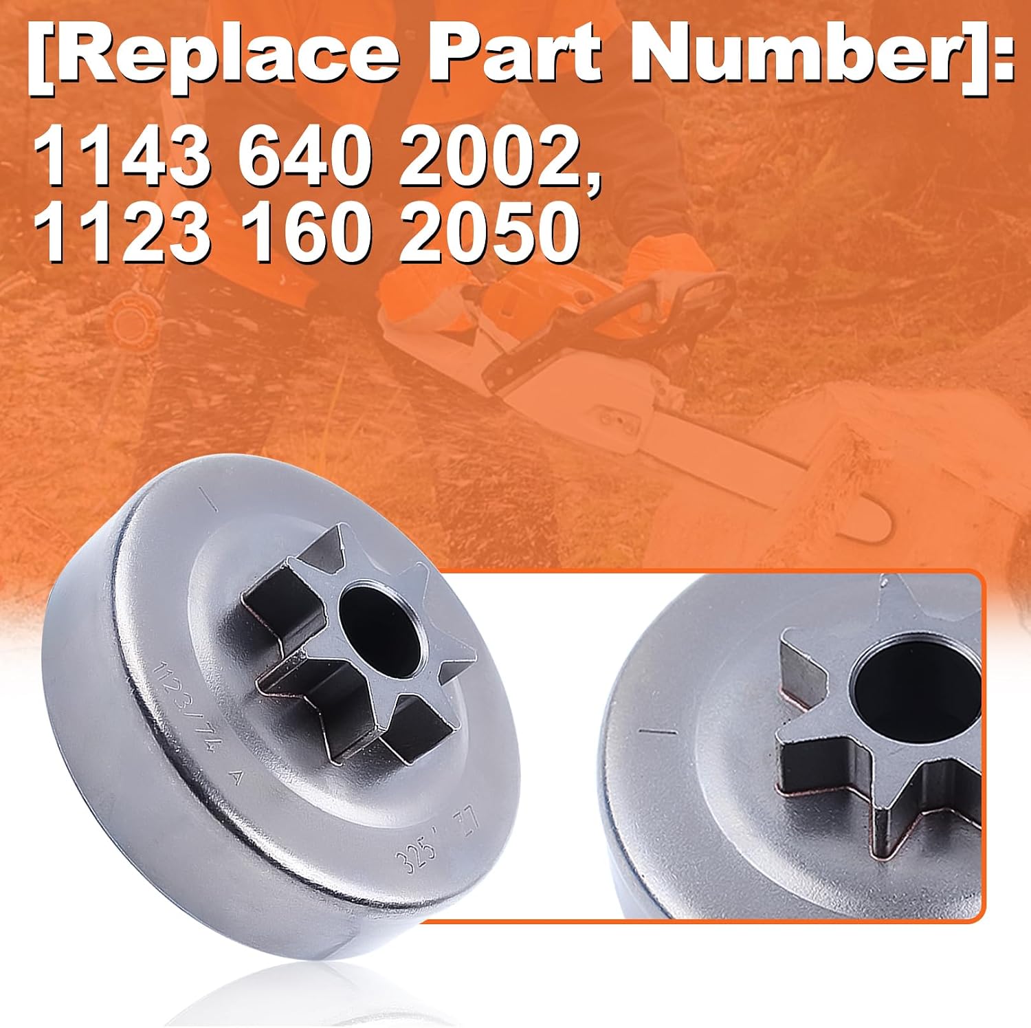 .325"-7T Clutch Drum Spur Sprocket Cover Kit for Stihl MS231 MS251 MS241 MS231C MS241C MS251C Chainsaw 1143 640 2002