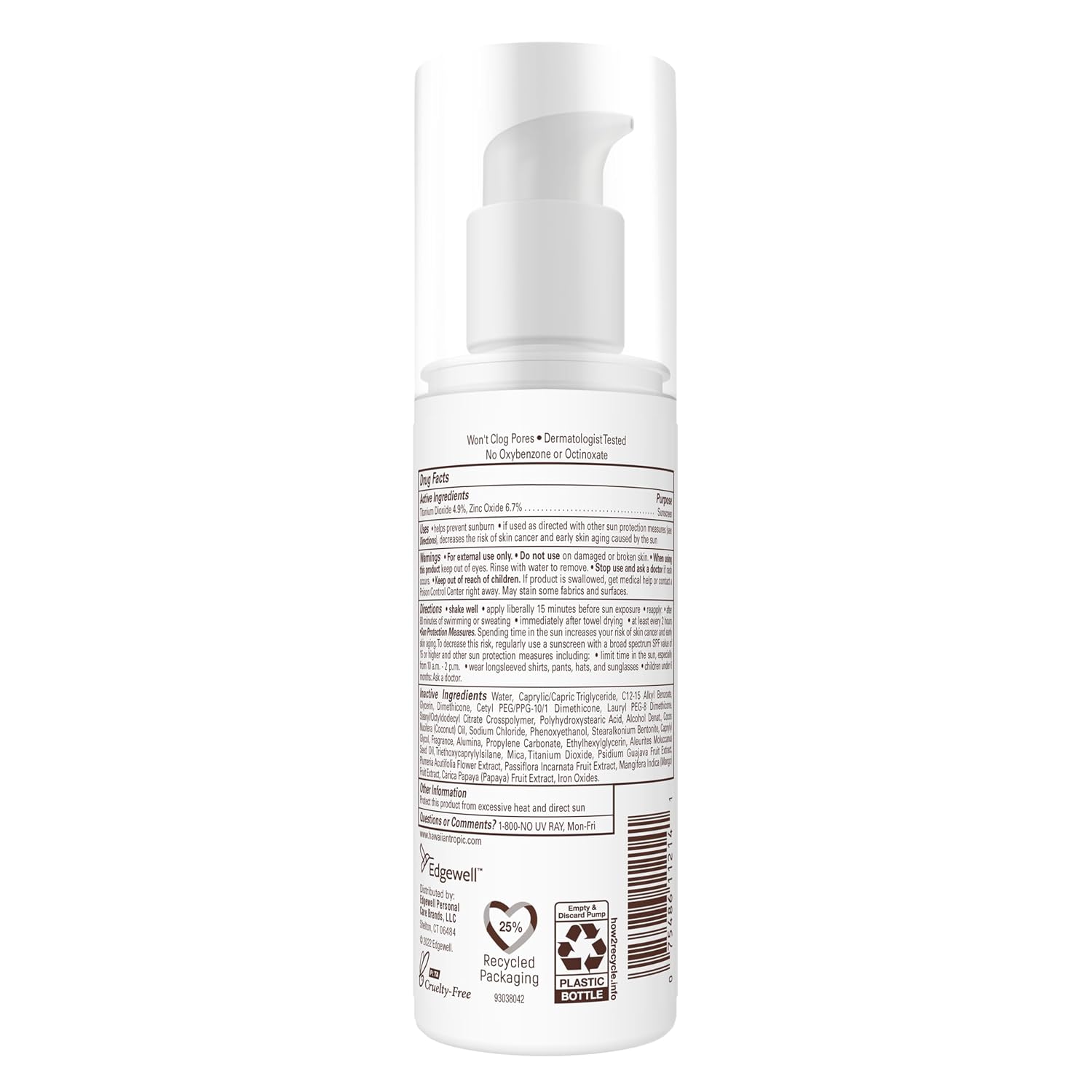 Hawaiian Tropic Mineral Sunscreen Lotion SPF 50, 3.4 Fl Oz