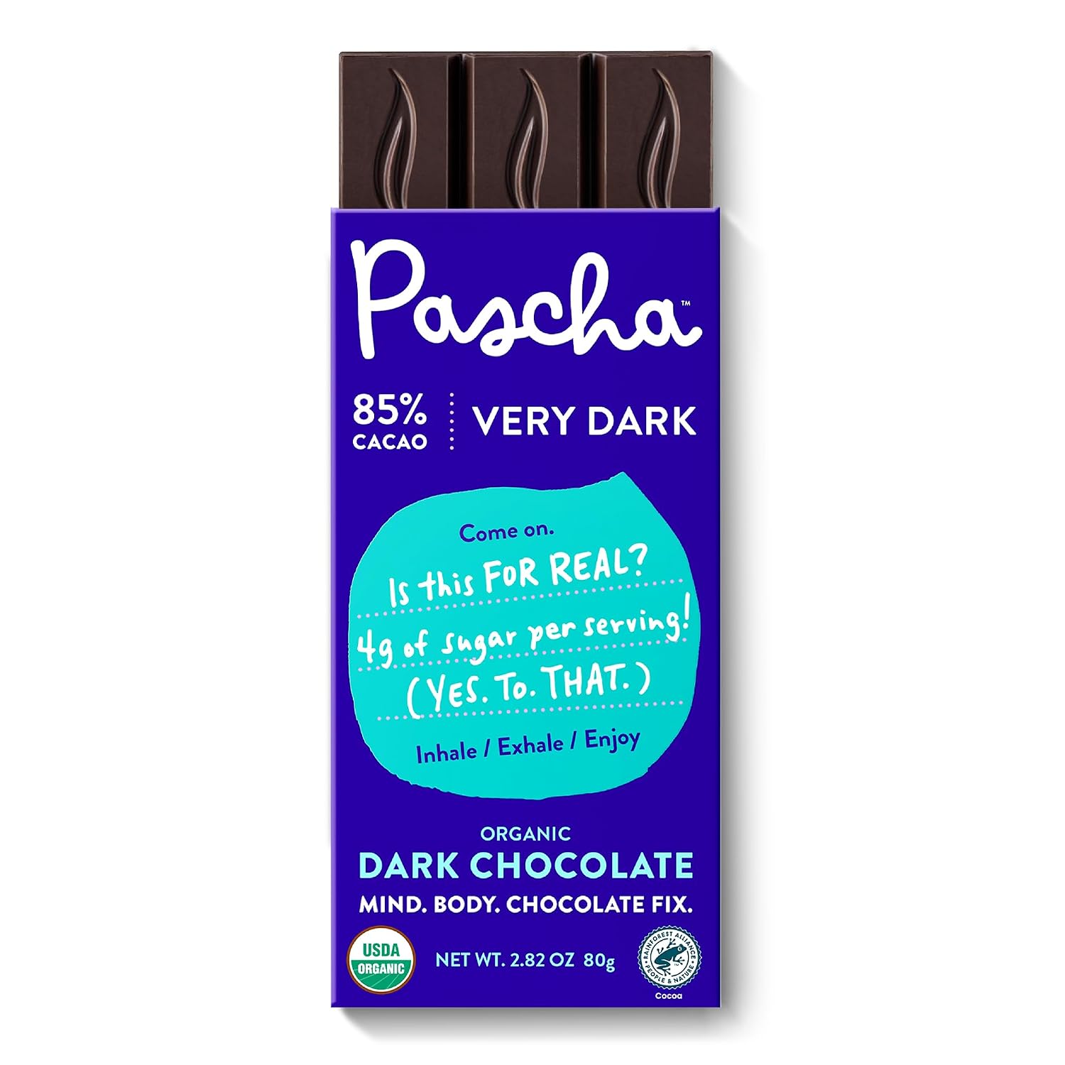 Pascha 85% Cacao Dark Chocolate Bars - Organic, Vegan, 10 Count | Pascha 85% Organic Vegan Dairy Free Dark Chocolate Bars, 10 Count