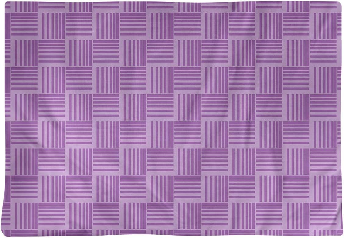 Dana Strider Monochrome Basketweave Stripes Table Placemat, 18 x 14, Violet
