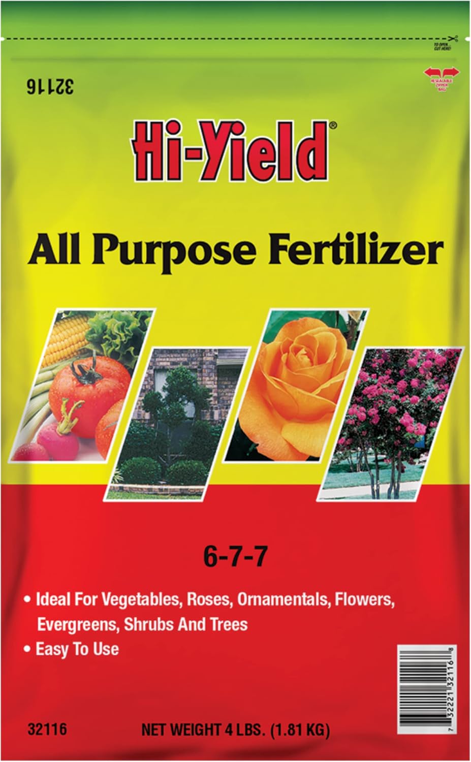 Hi-Yield (32116) All Purpose Fertilizer 6-7-7, 4 lbs | 6-7-7 balanced granular - All-purpose fertilizer for vegetables, flowers