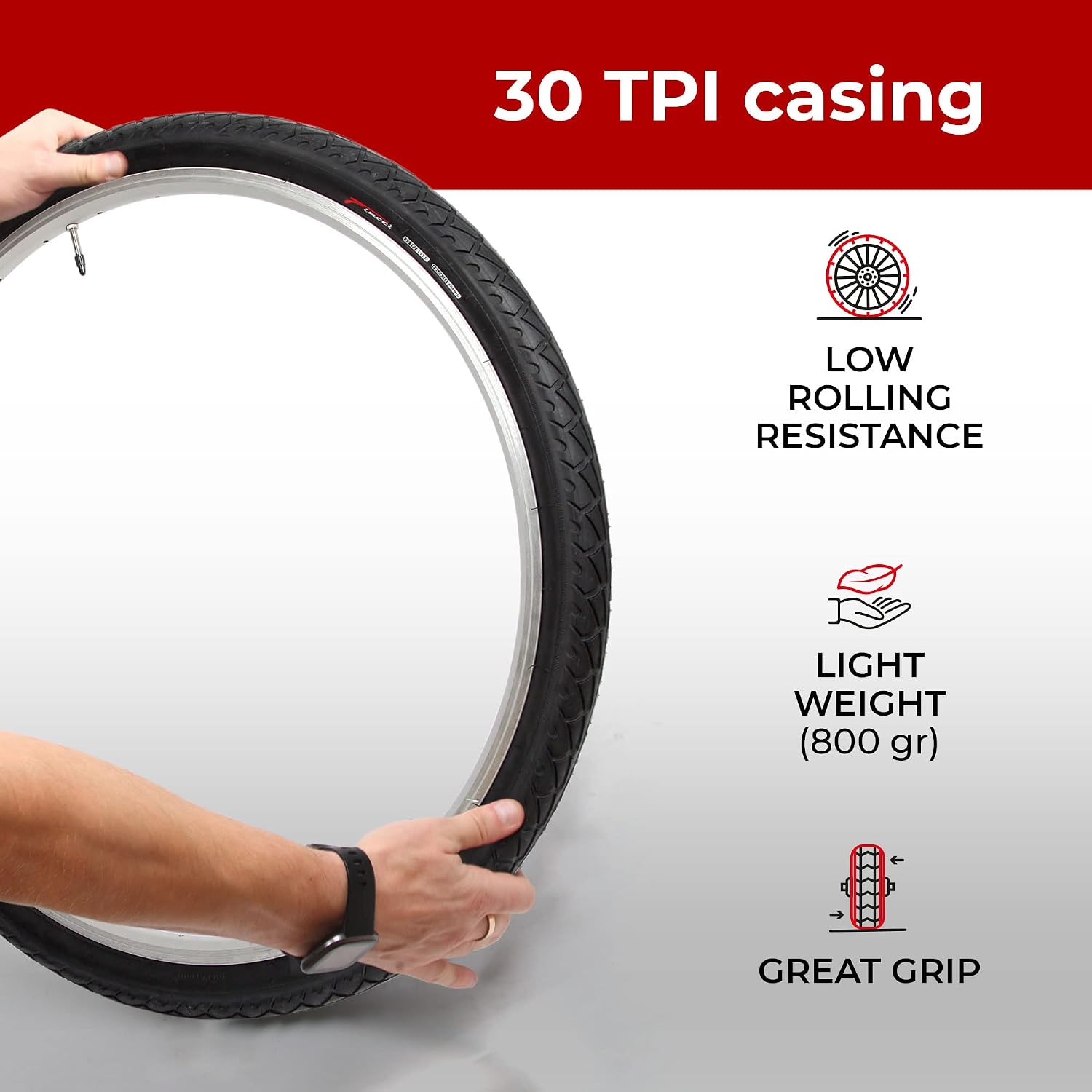 Set 26x2.125 City Bicycle Tire & Tubes Schrader/Presta - Foldable 54-559