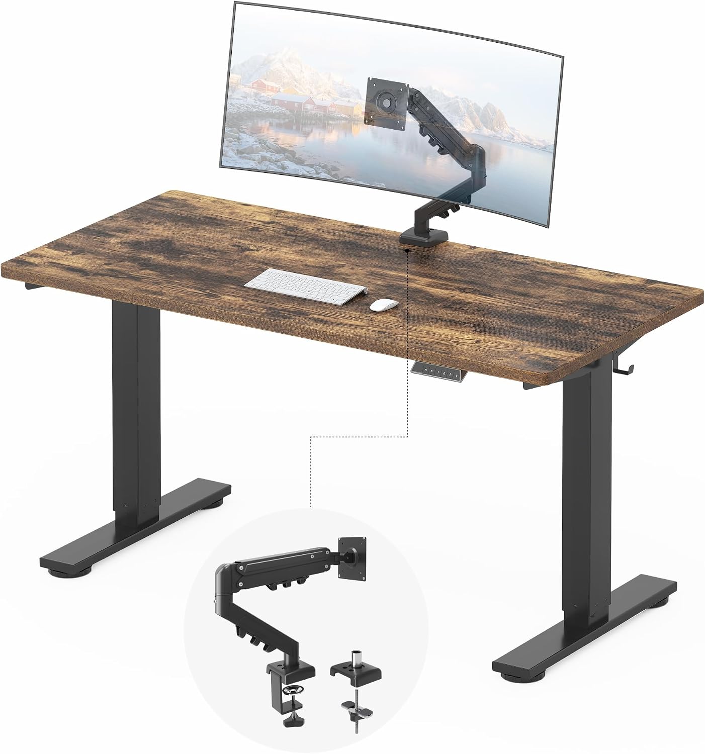 FLEXISPOT EN2 48"x24" Standing Desk with Power Strip Bundle, Black