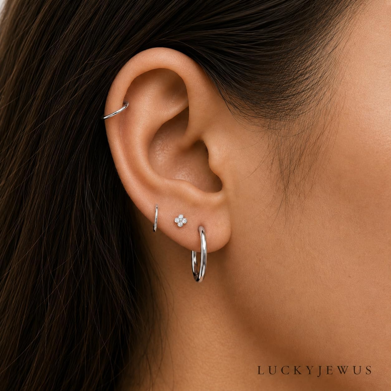 Small Gold or Sterling Silver Huggie Hoop Earrings for Women Cartilage Nose Helix Tragus