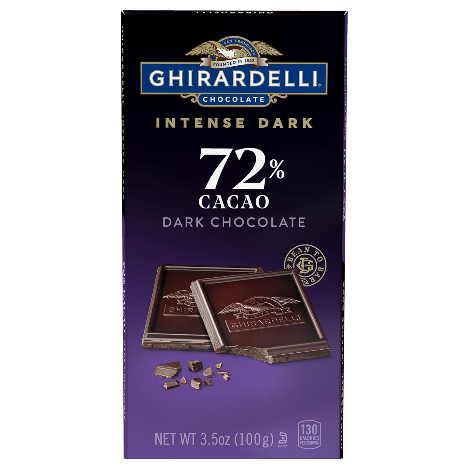 Ghirardelli, Intense Dark Chocolate Bar, 72% Cacao, Bar, 3.5 Ounce