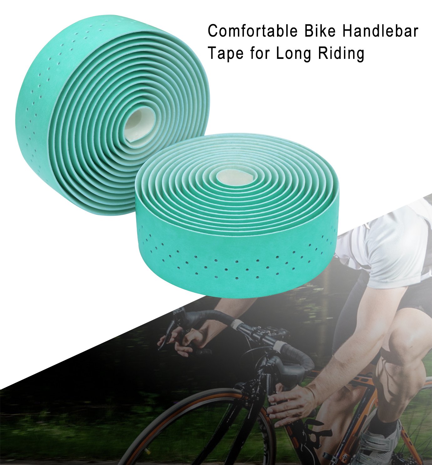 TOPCABIN® Camouflage Series Comfort Gel Road Bike Handlebar Tape Bike Bar Tape with Reflective Bar Plugs (Dark Brown(PU a Pair))