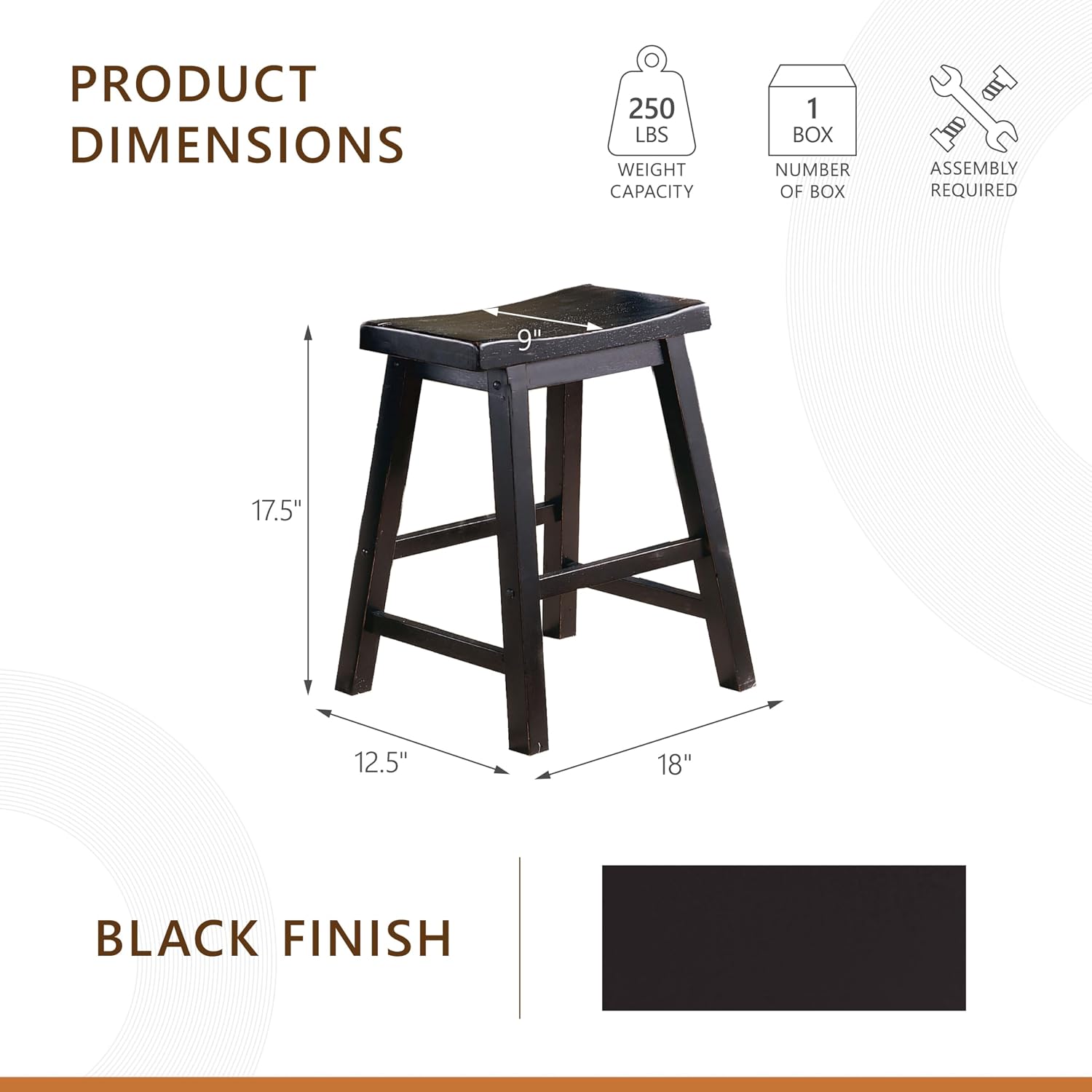 Homelegance Saddleback 24-Inch Height Barstool, Cherry, Set of 2
