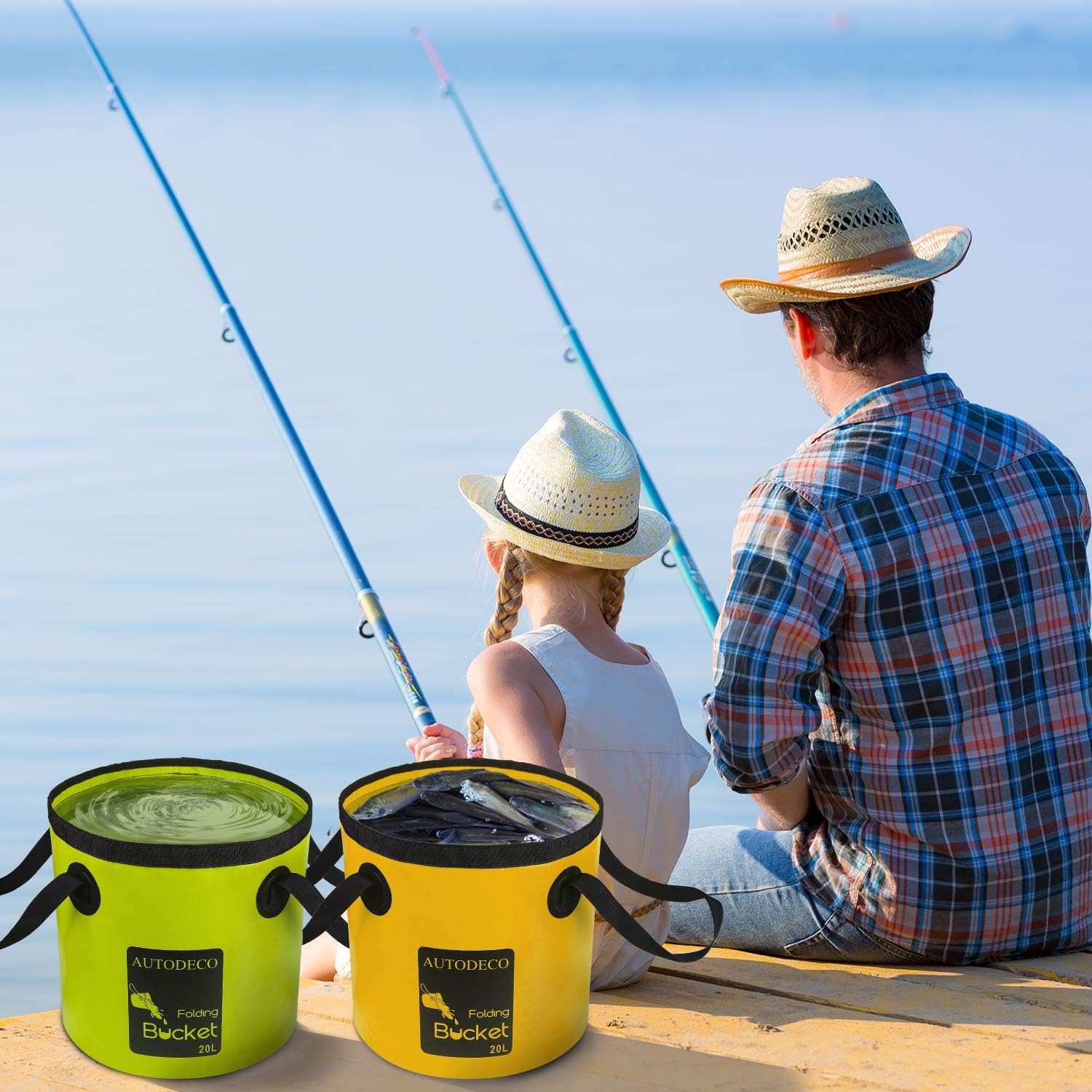 Collapsible Bucket 5 Gallon Container Folding Water Bucket Portable Wash Basin 20L