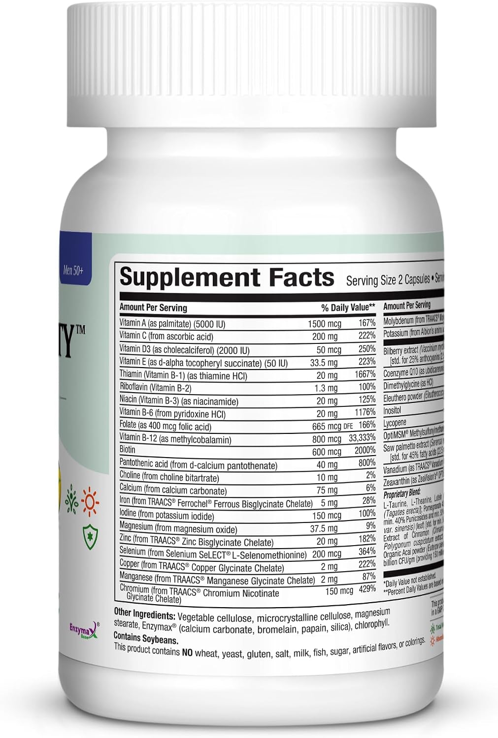 Womens Multivitamin 50 Plus – Daily Multivitamin for Women Over 50 with Vitamin B12, A, D, C, Zinc, Magnesium & More – Energy, Immune & Heart Support Womens Multi Vitamins - Non-GMO – 60 Capsules