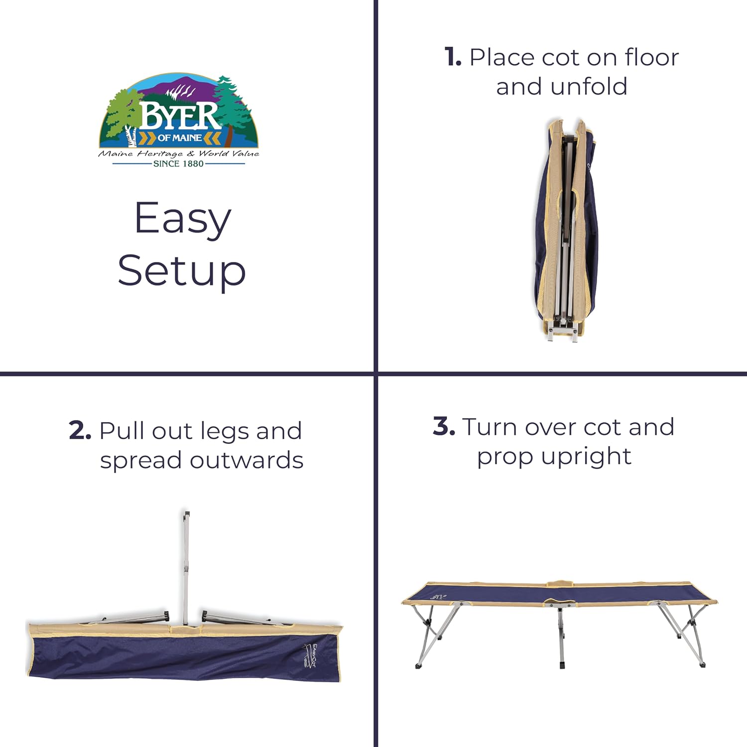 Easy Cot, 330 lb, Extra Large Folding Cot, Bed for Adults | Heavy Duty for Indoor and Outdoor Use, 78”L X 31”W X 18”H, Capacity