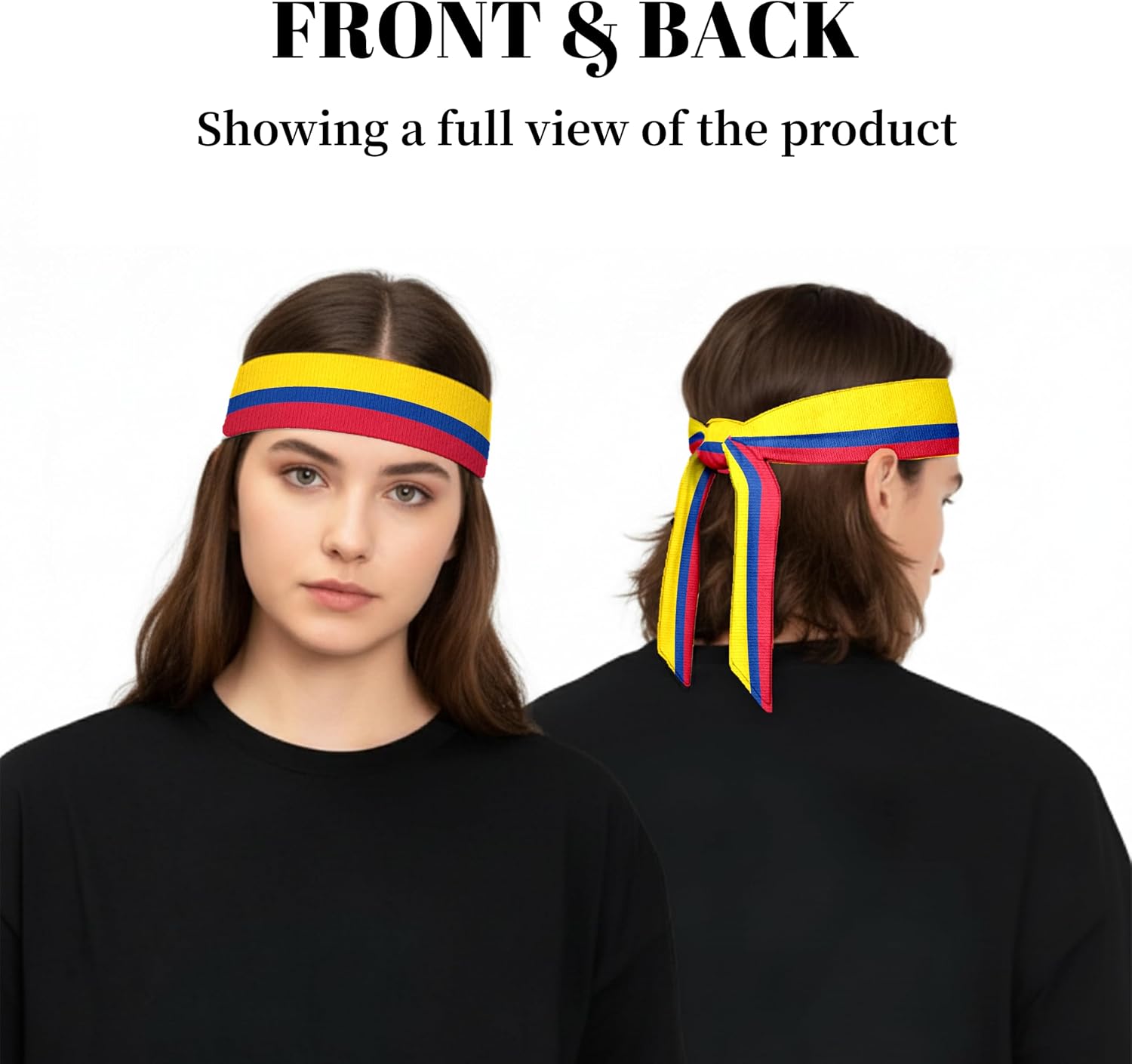 Tie Headbands for Men Women,Pattern Gymwrap,Gym Workout Adjustable Non-Slip Sweatbands for Running,40 X 2.4In