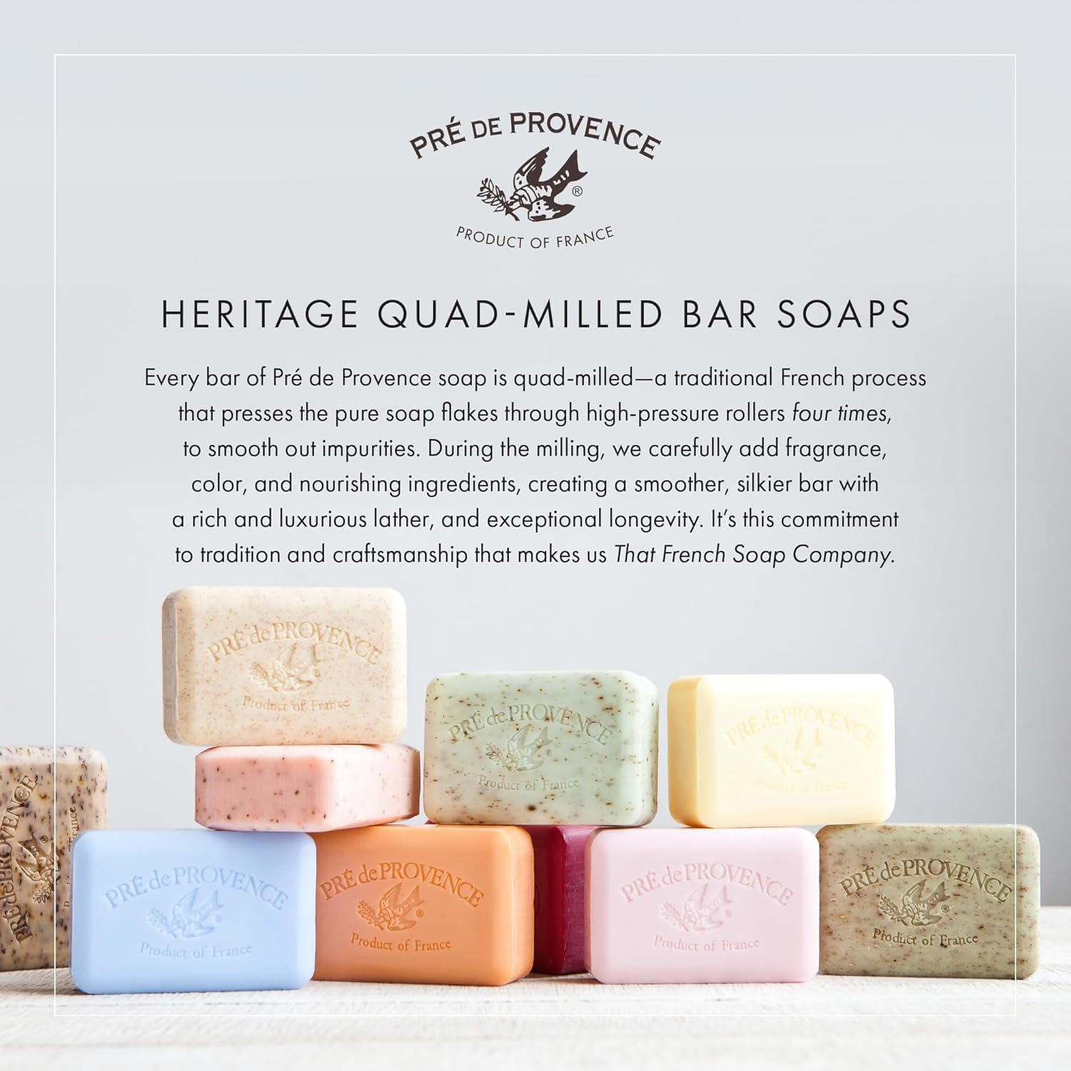Pre de Provence Artisanal Soap Bar, Enriched with Organic Shea Butter, Natural French Skincare, Quad Milled for Rich Smooth Lather, 8.8 Ounce, Ocean Air