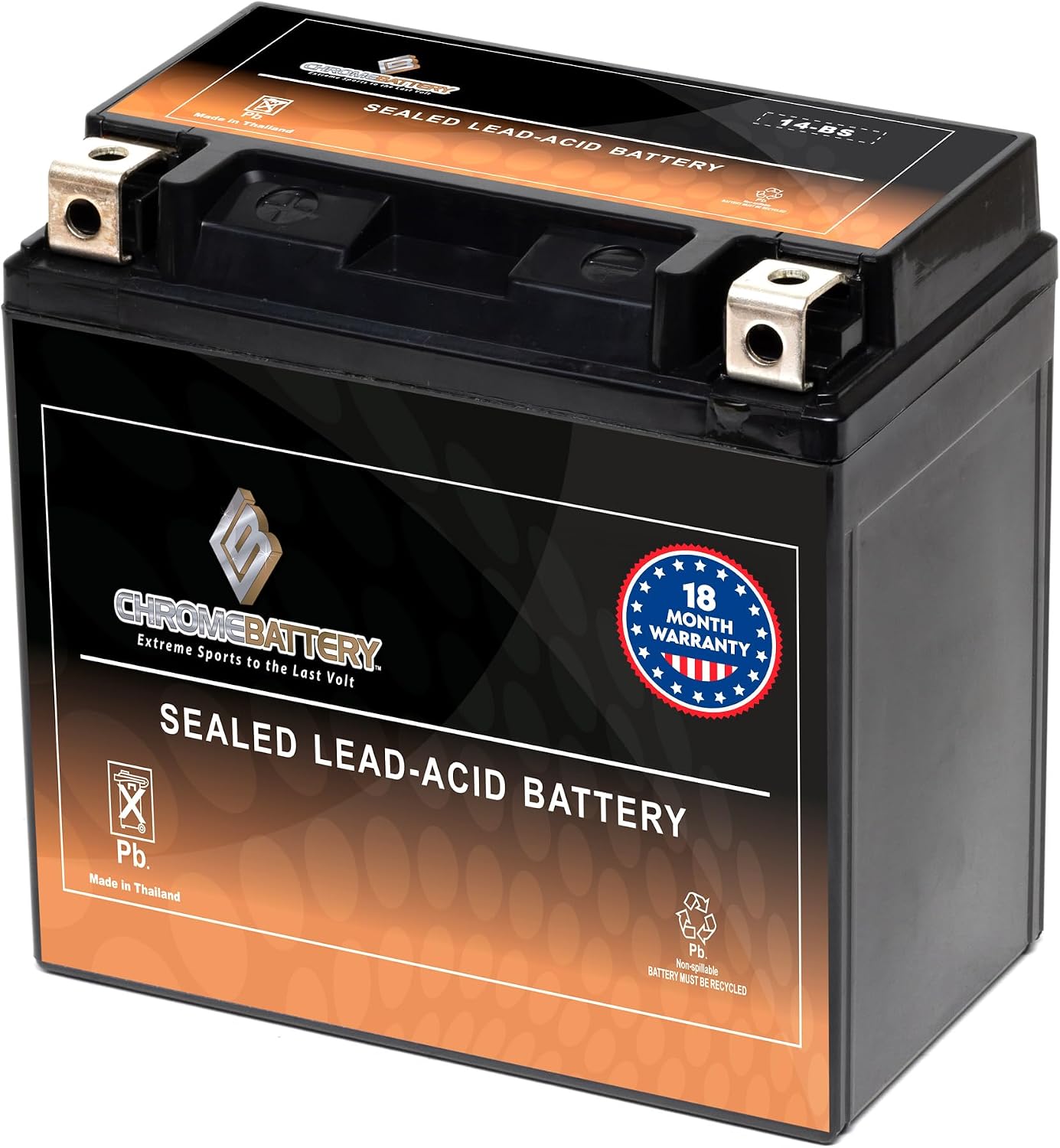 CB CHROMEBATTERY YTX30L-BS 12V 385 CCA AGM – Maintenance-Free 30Ah Battery for Harley, ATV, UTV, Snowmobile, Jet Ski – T3 Nut & Bolt Terminal – Fits Harley Touring, Polaris Sportsman 850