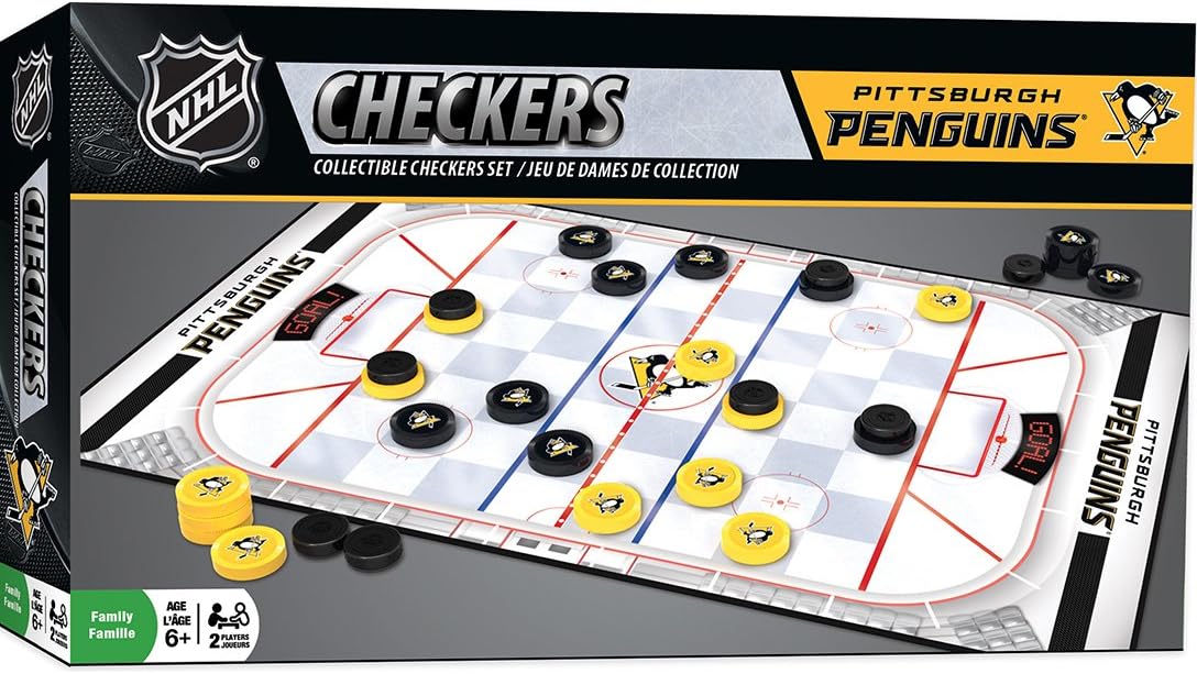 MasterPieces Officially licensed NHL League-NHL Checkers Board Game for Families and Kids ages 6 and Up