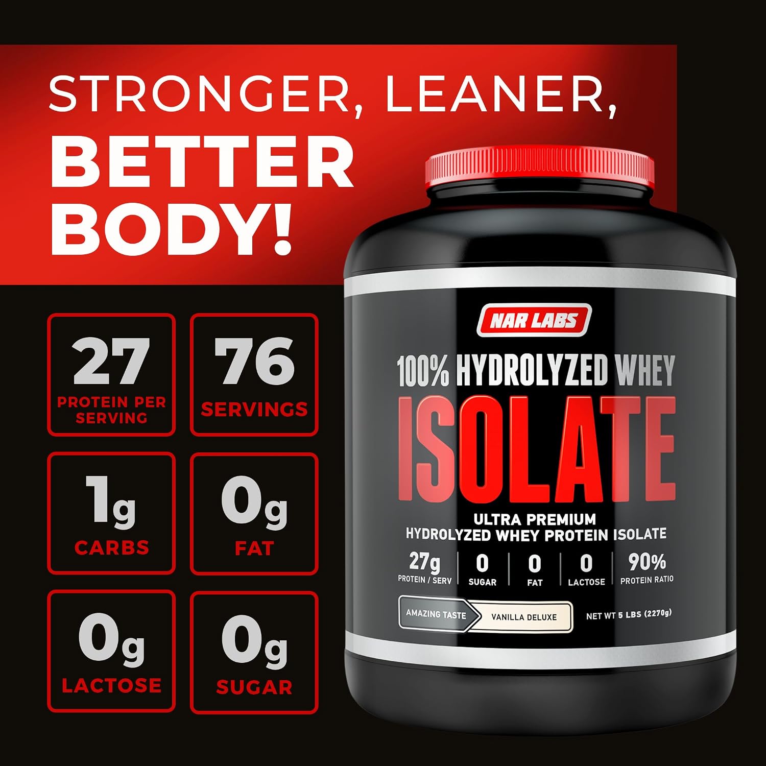 Hydrolyzed Whey Protein Isolate 5 lbs (Vanilla Deluxe)