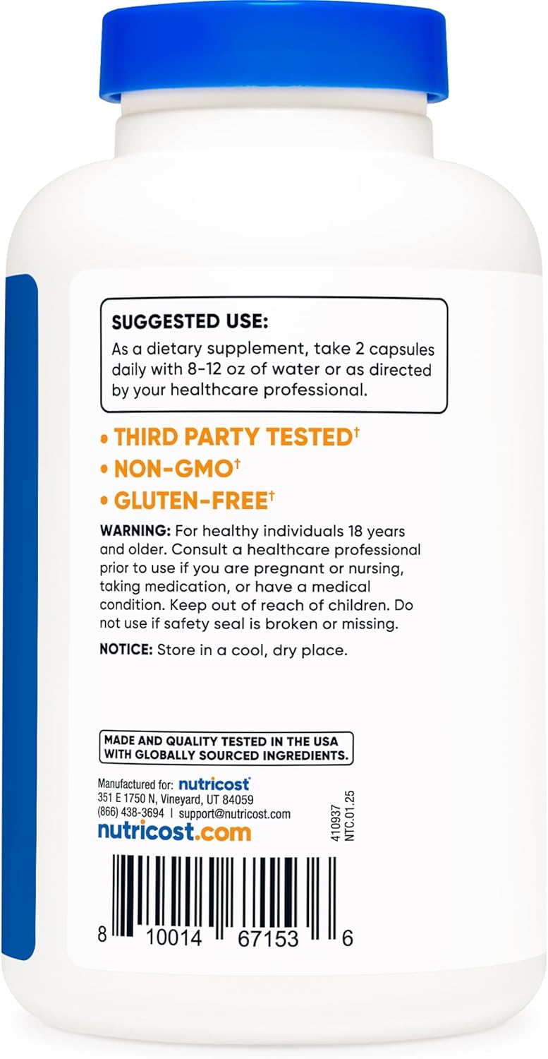 Nutricost Vitamin C with Zinc Capsules, 120 Servings, Gluten Free, GMO-Free