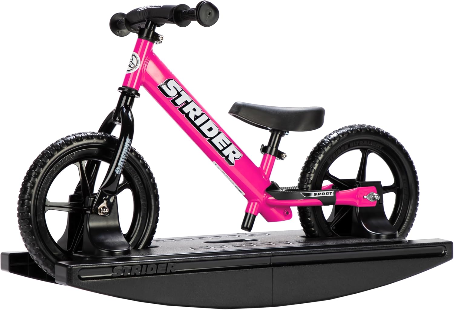Strider Sport 2-in-1 Rocking Bike, Ages 6 Months–4 Years | For 12 Model, Converts Baby Rocking Toy to Toddler Balance Bike, Tool-Free Adjustments, Wide and Stable Base, Durable Plastic