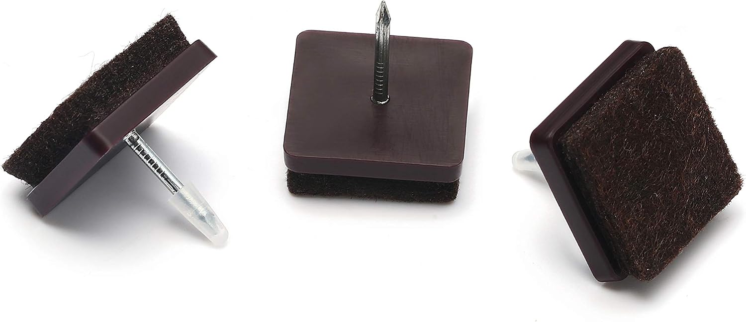 Furniture Felt Pads Nail-on Heavy Duty Felt Pad Chair Sliders Round Chair Leg Floor Protectors 1" Furniture Leg Protector 24 Pack