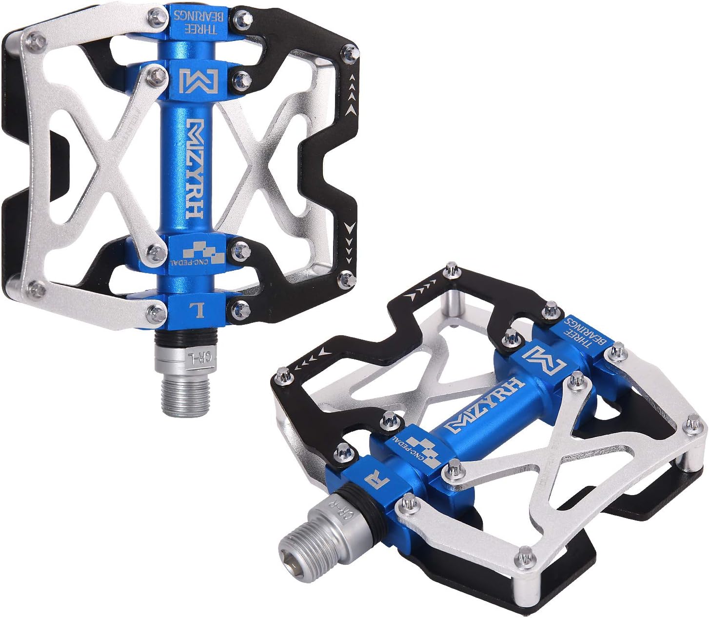 MZYRH Mountain Bike Pedals, Ultra Strong Colorful CNC Machined 9/16" Cycling Sealed 3 Bearing Pedals