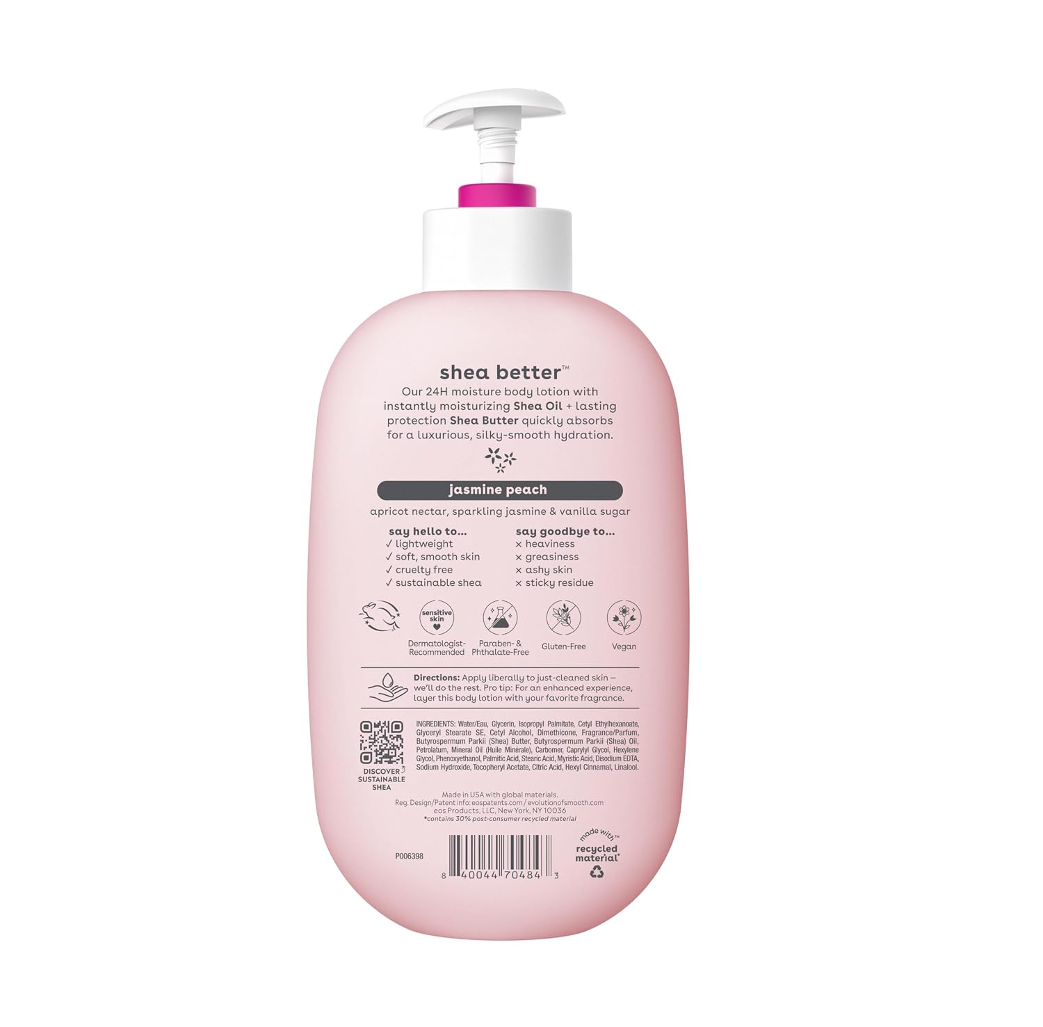 eos Shea Better 24H Moisture Body Lotion- Pomegranate Raspberry, 16 fl oz