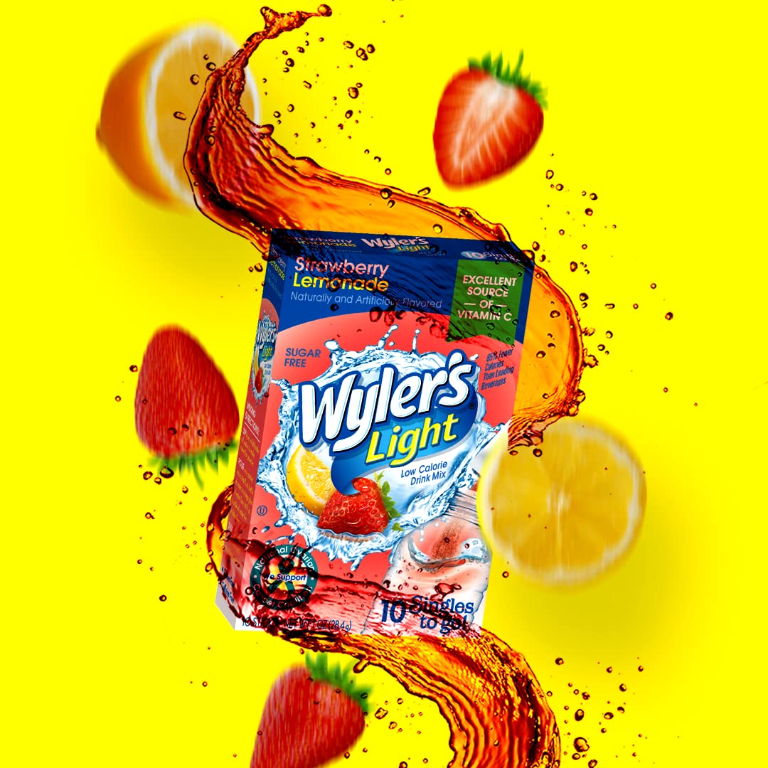 Wyler’s Light Singles To Go Drink Mix, Cherry Limeade, 8 Count (Pack of 3)