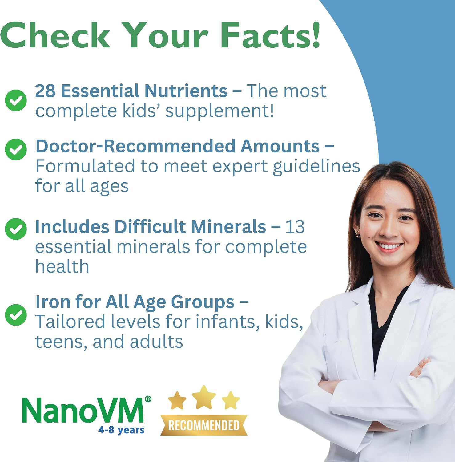 1-3 Years, Allergen-Free Multivitamin for Kids, Unflavored Dietary Supplement, Powdered Supplement with 14 Vitamins & 13 Minerals, Low-Carbohydrate Toddler Vitamins, 275g - Solace Nutrition