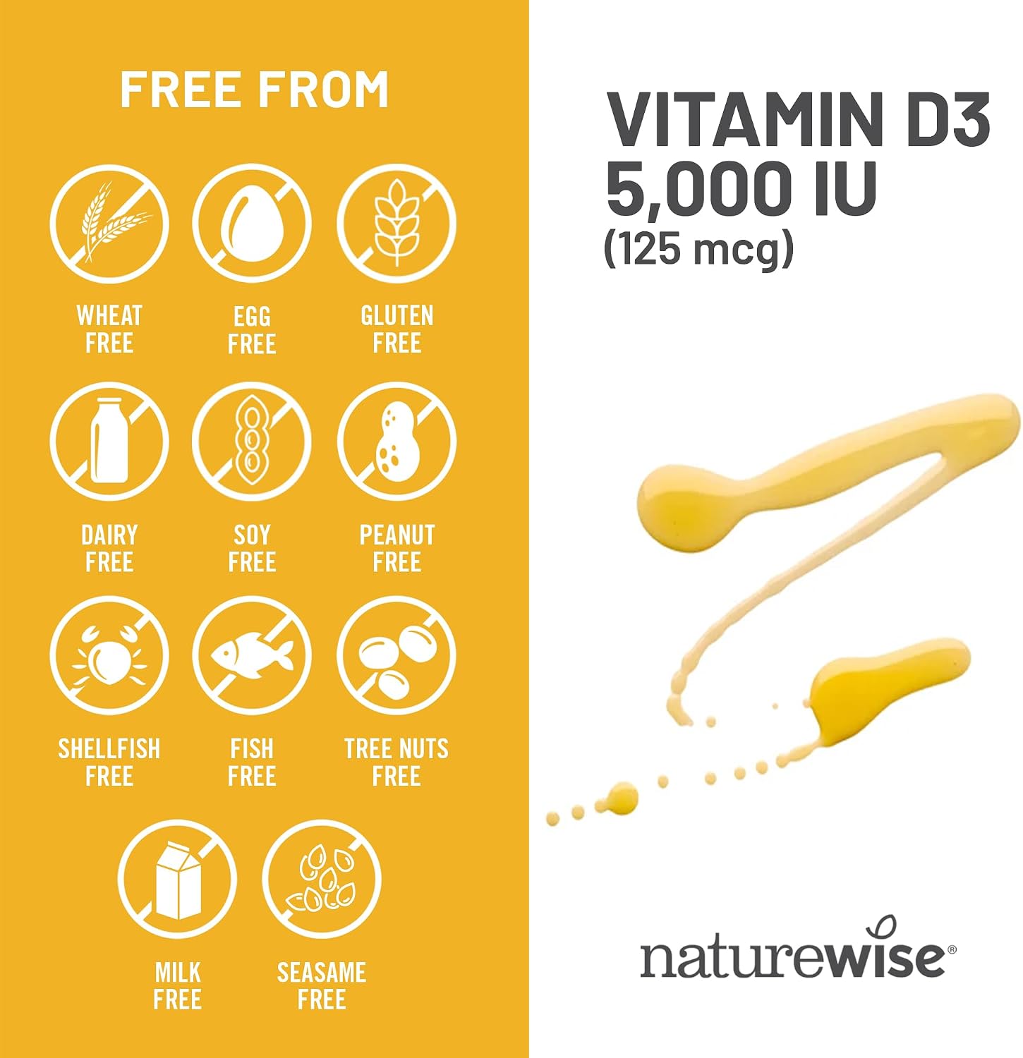 NatureWise Vitamin D3 5000IU Supplement, Immune Support, 360 Mini Softgels
