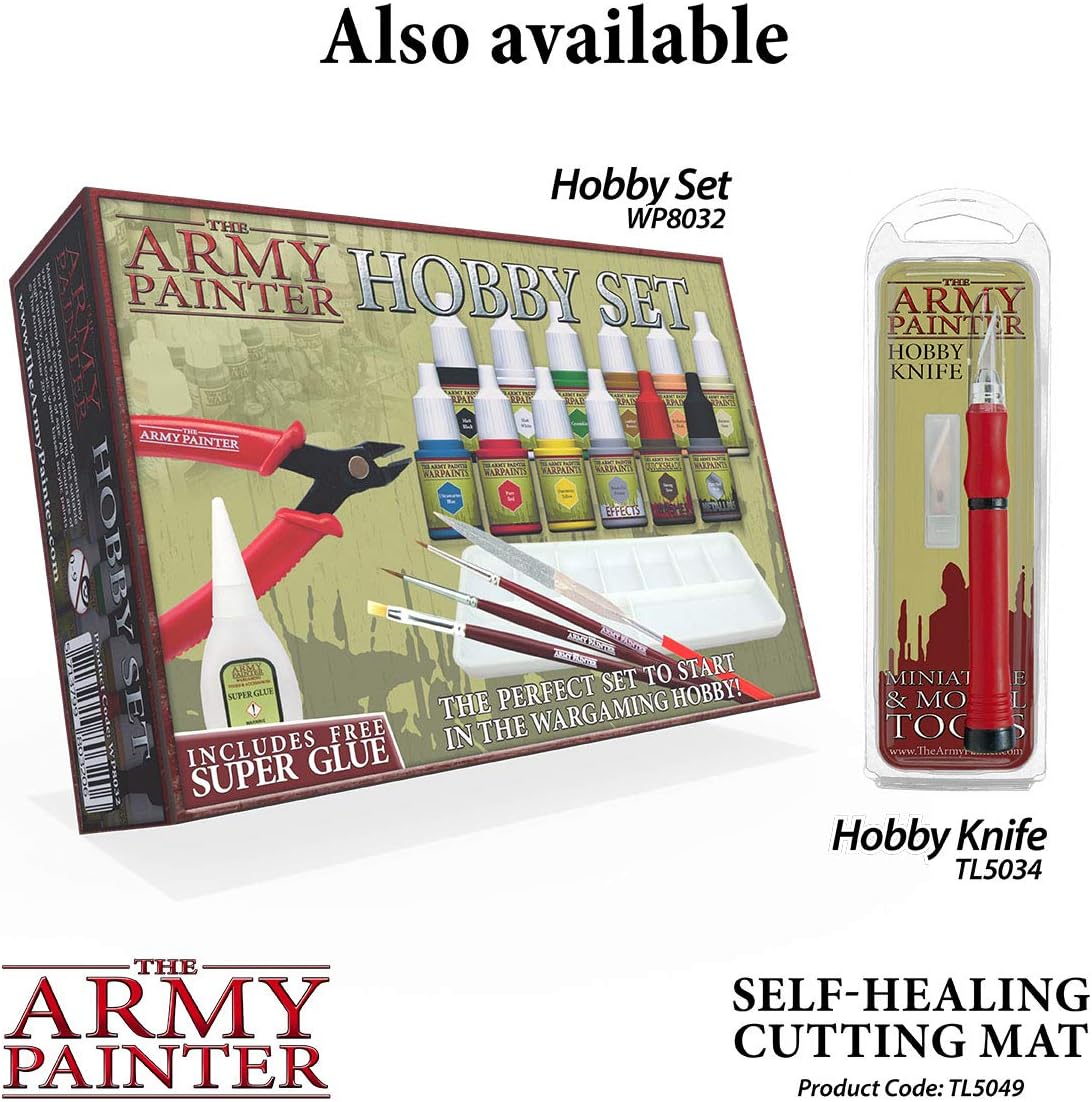 The Army Painter, Self-Healing Cutting Mat, Double Sided PVC Non-Slip, A4 | 3-Ply Gridded Miniature and Model Cutting Board, A4, Tabletop Roleplaying