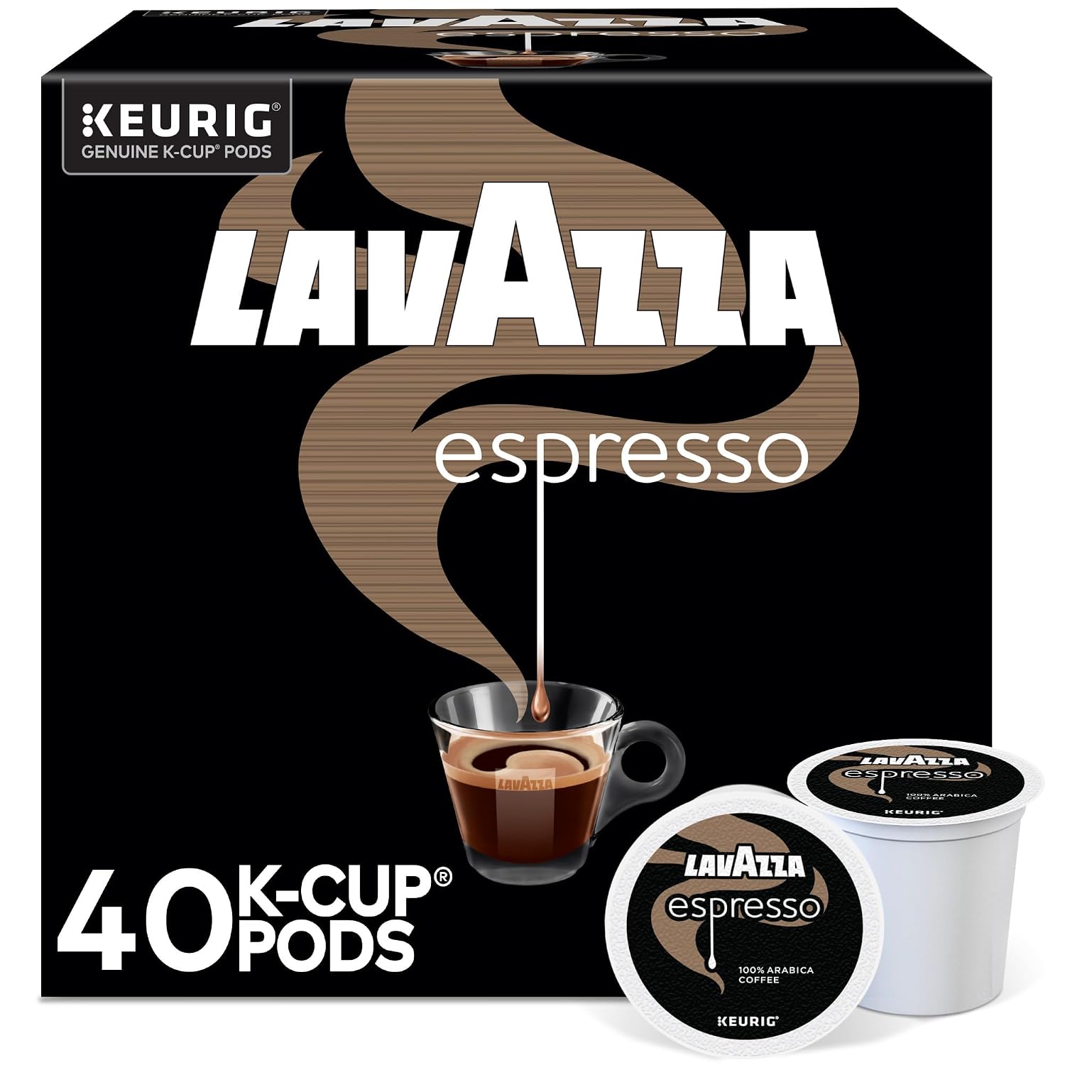 Lavazza Espresso, Single-Serve Keurig K-Cup Pods, Medium Roast Coffee, 32-Count Box