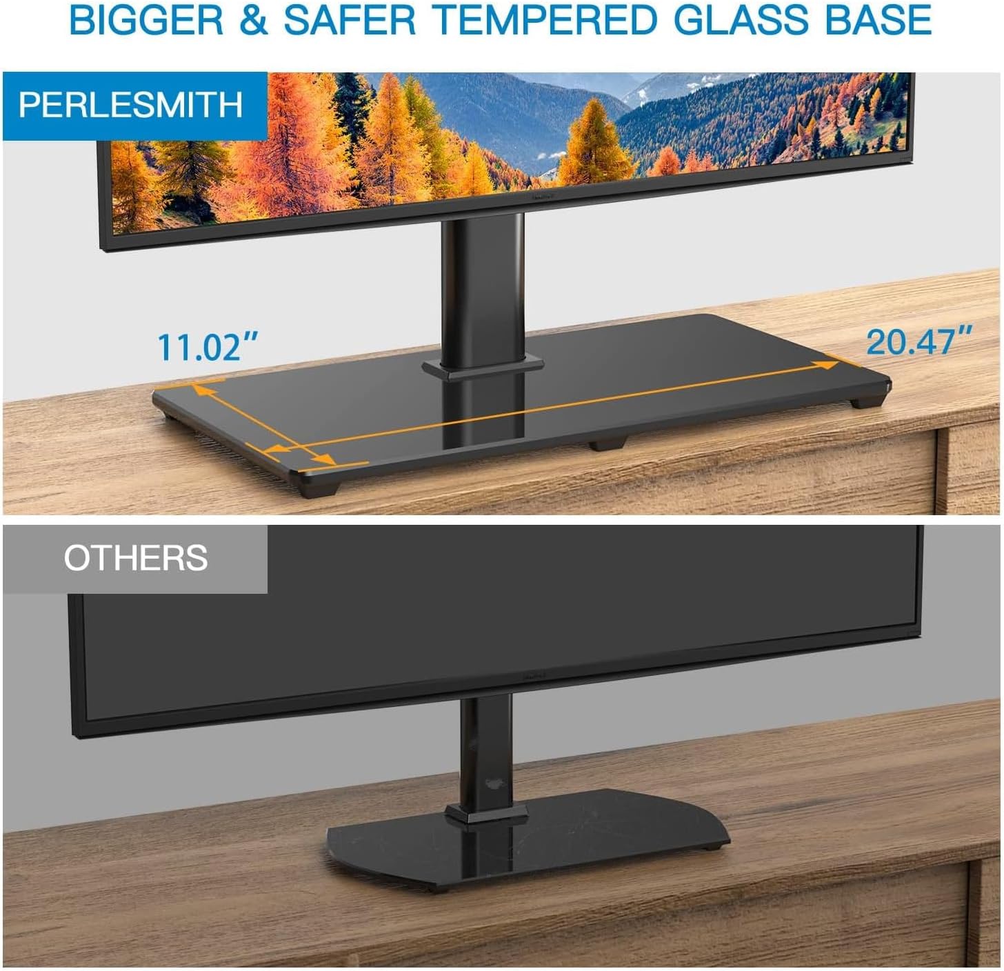 PERLESMITH Universal TV Stand Legs for 37-78 inch TVs to 99lbs with Mount