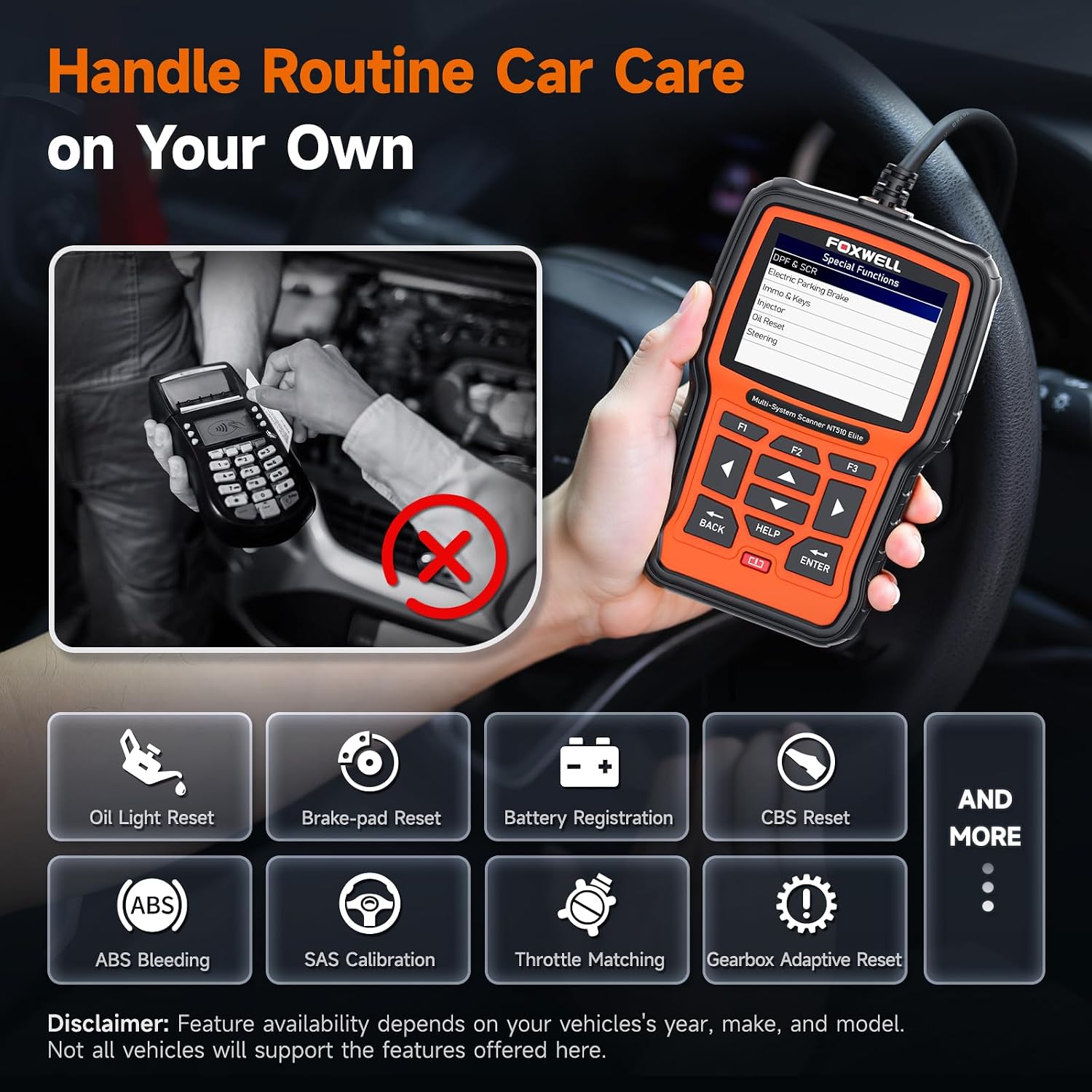 FOXWELL NT510 Elite Scan Tool fit for BMW Scanner Full Diagnostic Tool OBD2 Scanner