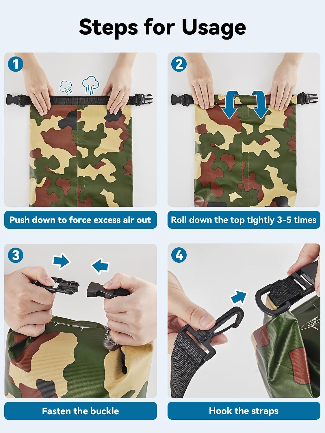 HEETA Waterproof Dry Bag Backpack with Emergency Whistle 5L/10L/20L/30L/40L