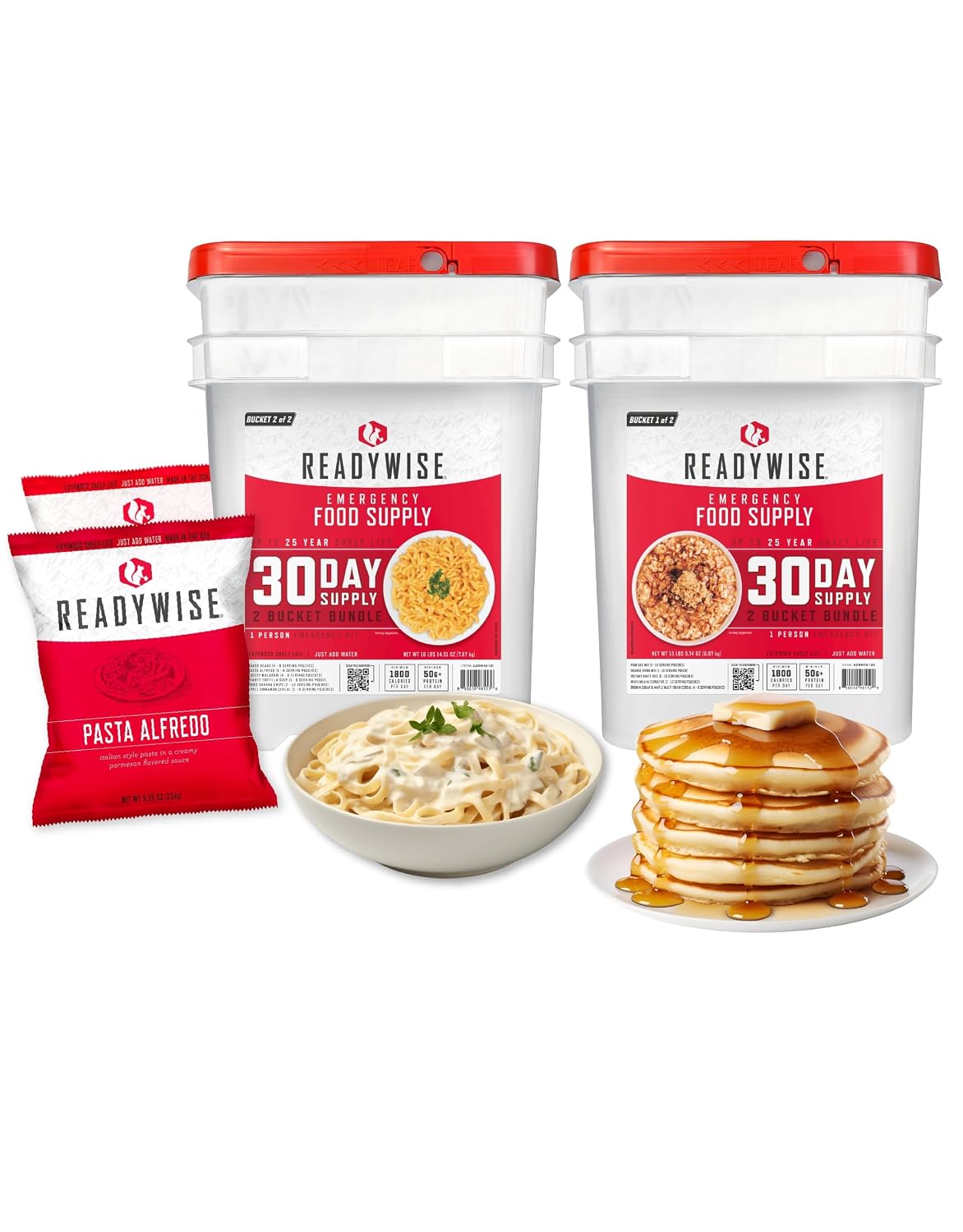 ReadyWise Emergency Food Supply - 72 Hour Survival Kit, 30 Servings of Protein Meals, Freeze Dried Food for Backpacking, Camping Essentials & Disaster Prepping Supplies, up to 25 Year Shelf Life