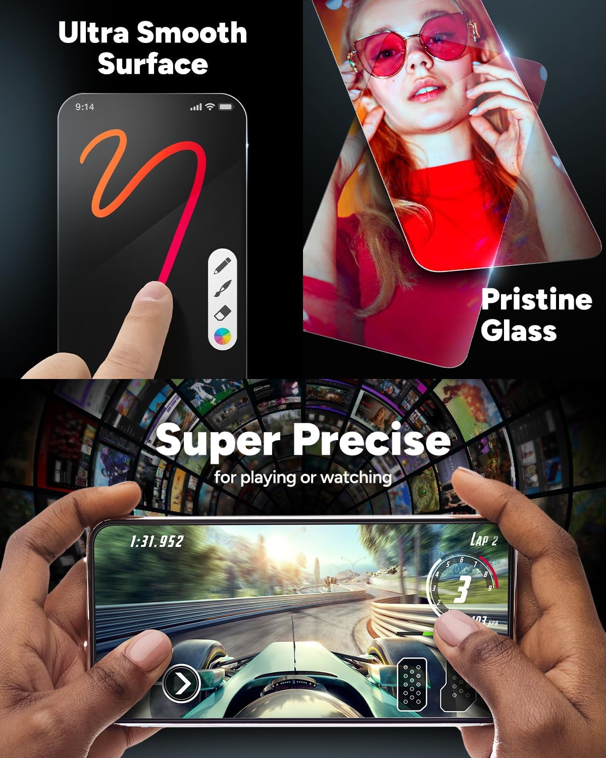 ZAGG Glass Elite VisionGuard+ Screen Protector - iPhone 12 Mini - Impact Protection, Scratch, Fingerprint, Smudge, InvisibleShield, Oil Resistant