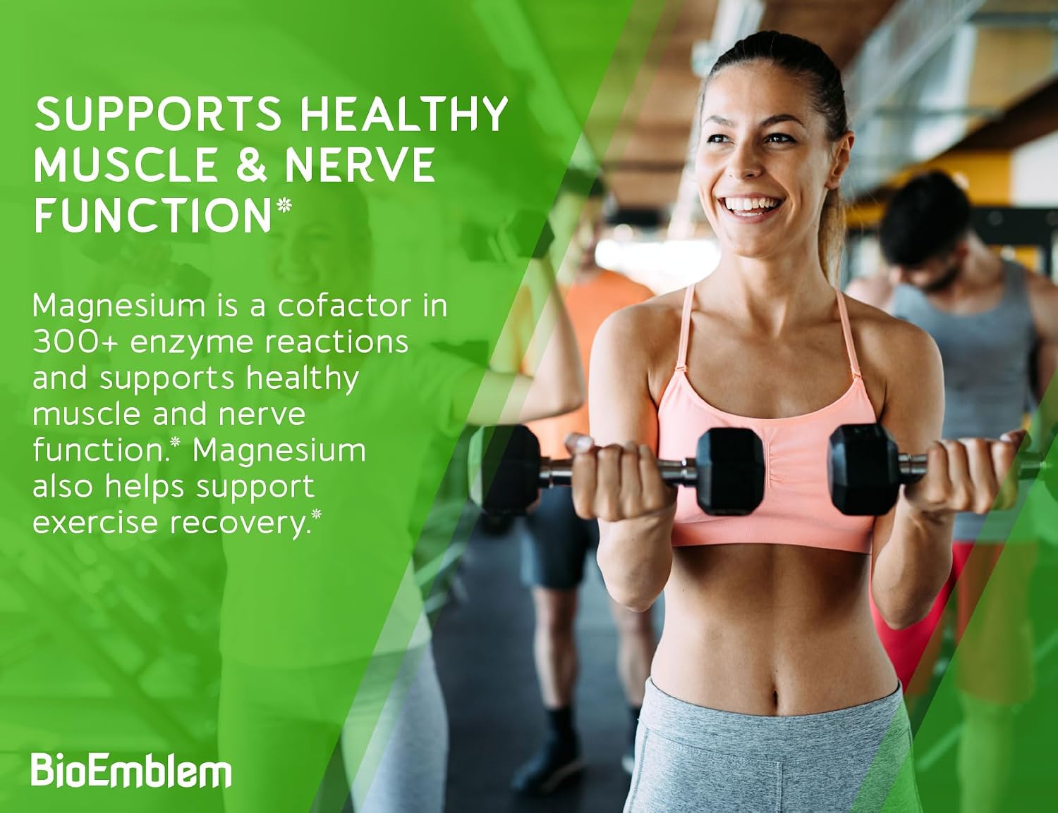 BioEmblem Triple Magnesium Complex | 300mg Magnesium Glycinate, Malate & Citrate | High Absorption Chelated Formula | Vegan, Non-GMO