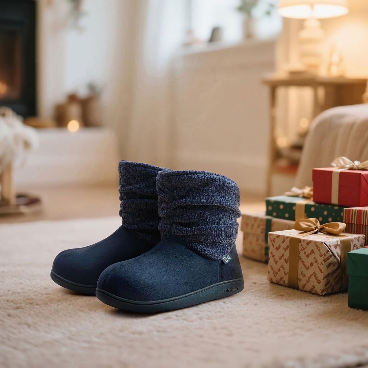 LongBay Slippers Boots for Women Warm Winter Fuzzy Bootie House Shoes Gifts