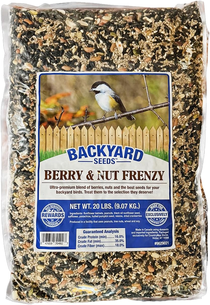 Backyard Seeds Woodpecker No-Waste Bird Seed Mix 5lbs - Premium Shelled Peanuts & Sunflower Chips, Small Bag of Wild Bird Food