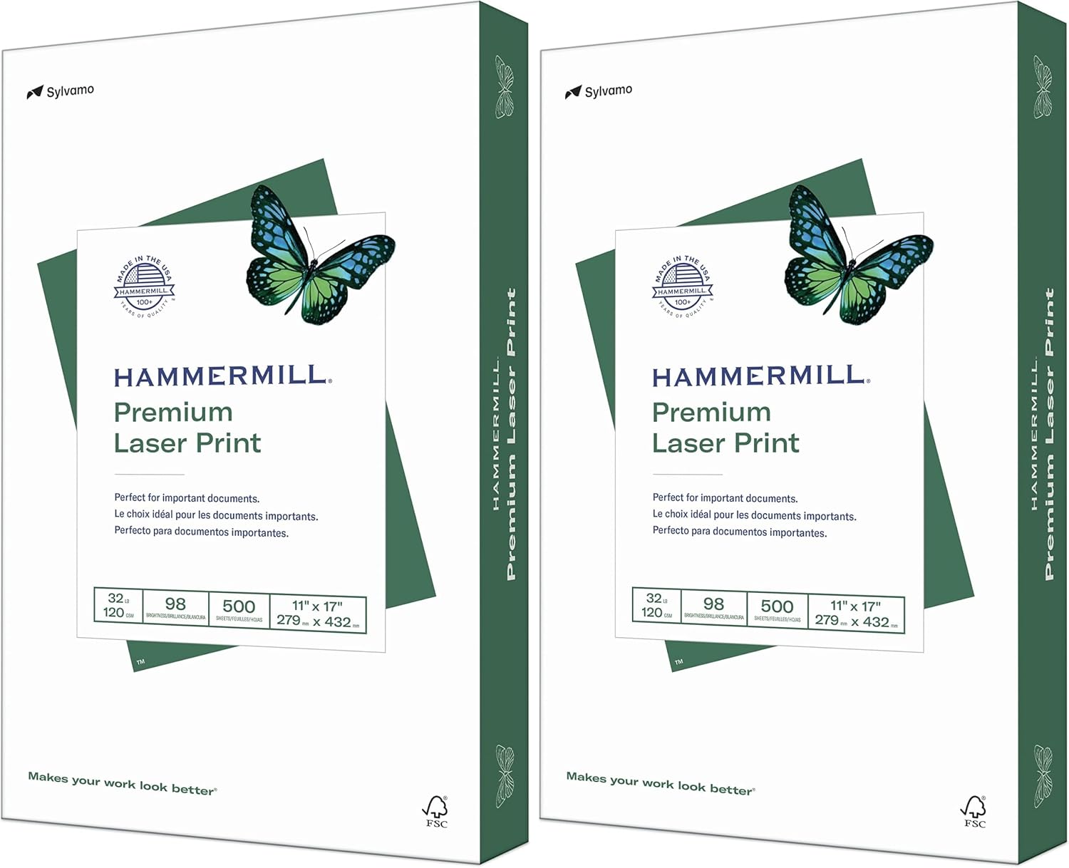 Hammermill Printer Paper, Premium Laser Print 32 lb, 8.5 x 11-98 Bright, Made in The USA, 104646R - 1 Ream (500 Sheets)