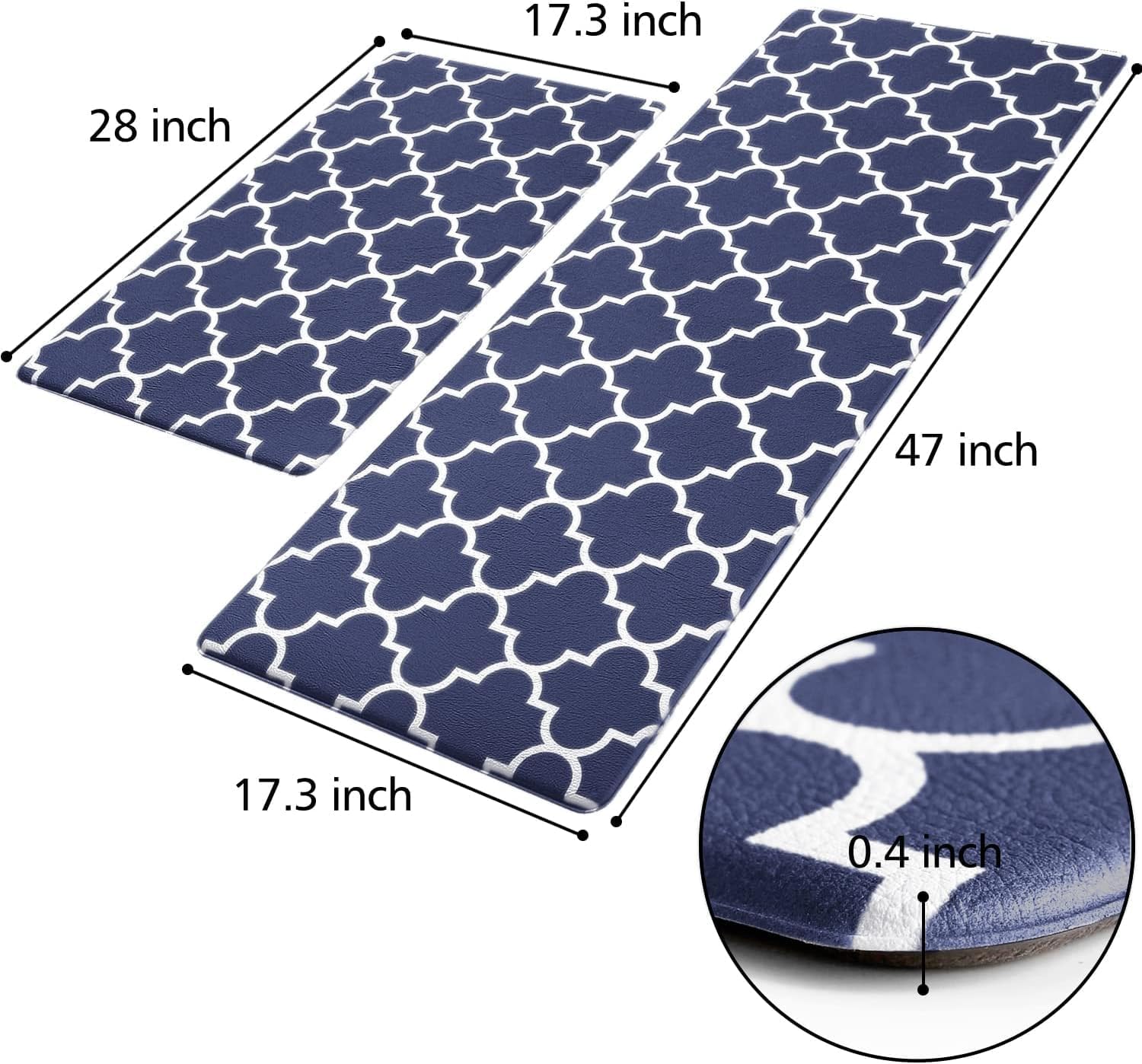 KMAT Kitchen Mat Set of 2,Cushioned Anti-Fatigue Kitchen Mats for Floor