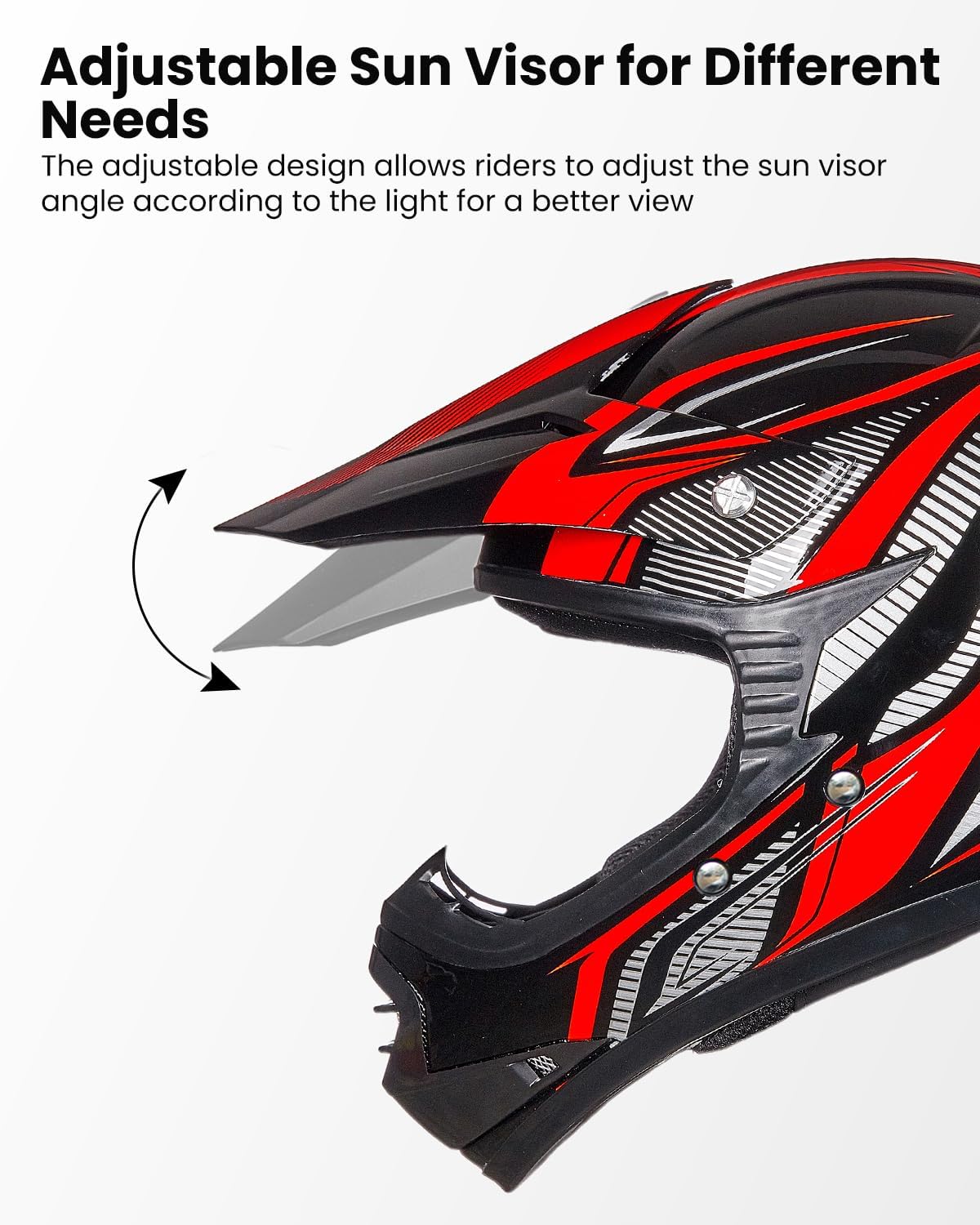 ILM Youth Kids ATV Motocross Helmet Goggles Sports Gloves Dirt Bike Motorcycle Off Road DOT Approved B07 (Youth-L, Matte Black)