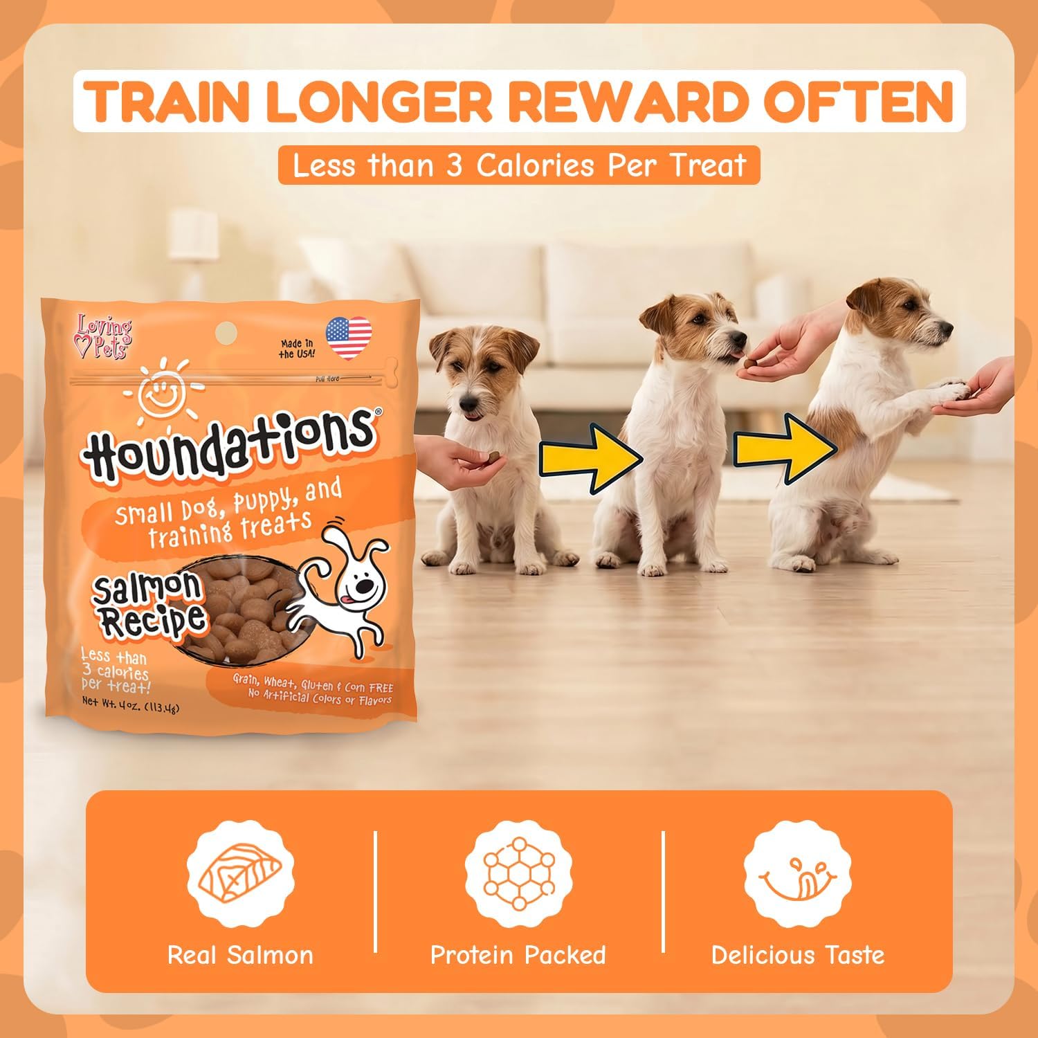 Loving Pets Houndations Chicken Dog Training Treats | All Natural | 2.6 Calories Per Treat | Grain-Free, Wheat-Free, Gluten-Free & Corn-Free | for Small Dogs & Puppies, 4 oz