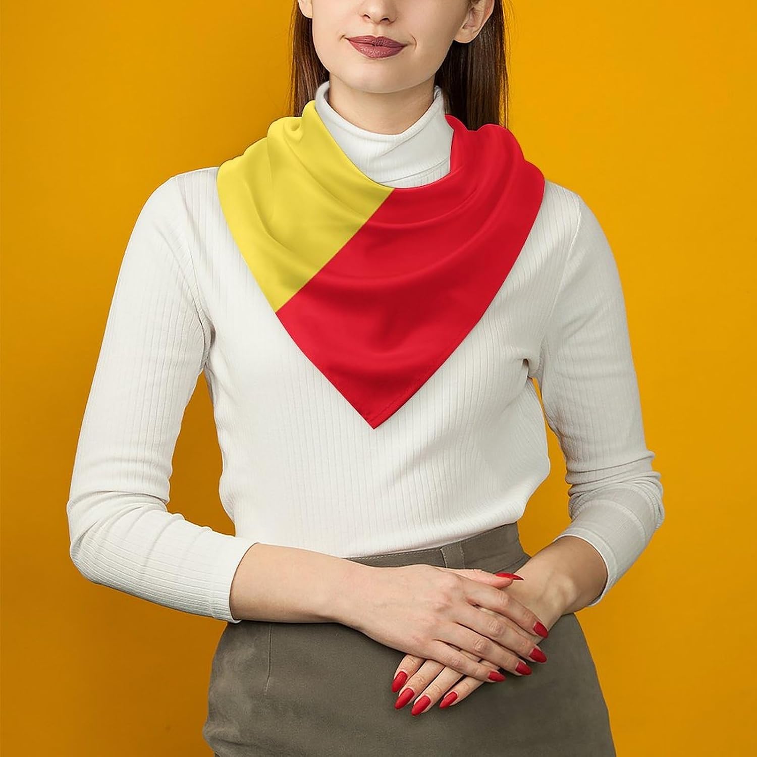 Flag Silk Scarf Head Hair Wraps Bandana Square Satin Head Scarf For Women