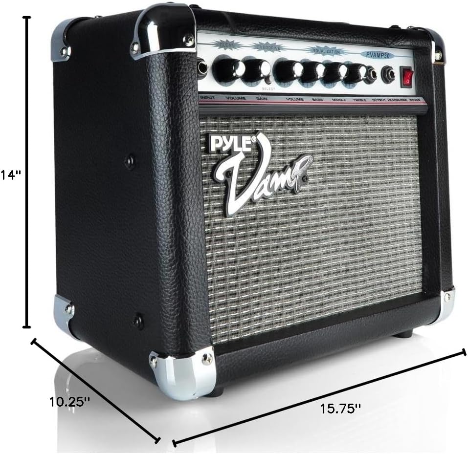 PYLE PVAMP30 30W Vamp-Series Amplifier with 3-Band EQ & Overdrive