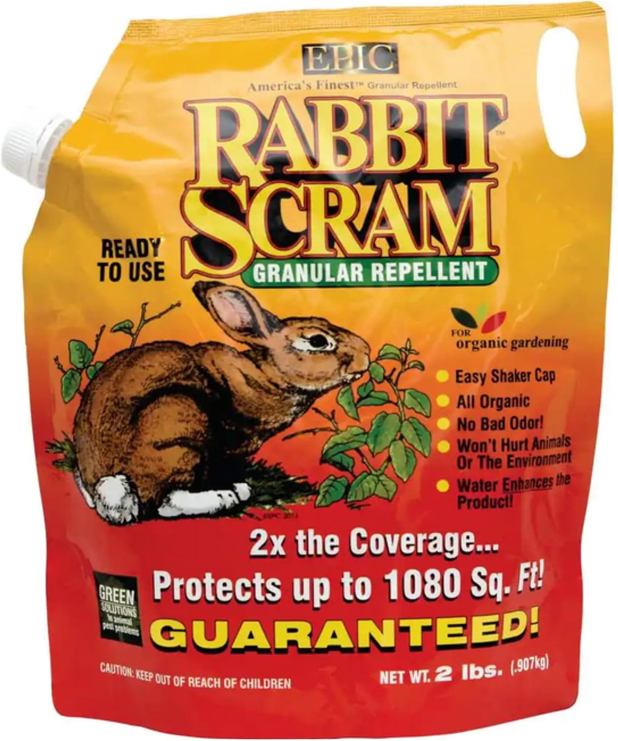 Rabbit Scram All Natural Granular Repellent - All-Natural, Animal, People and Pet Safe Granule (2.5 lb Shaker)